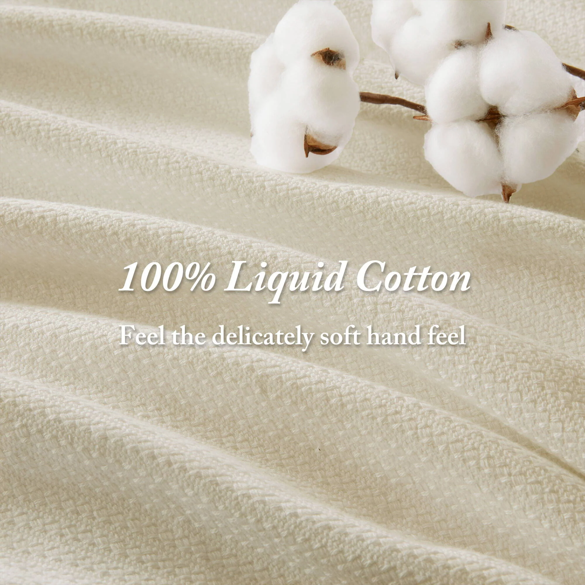 Liquid Cotton - Twin Blanket - Ivory - Image 3