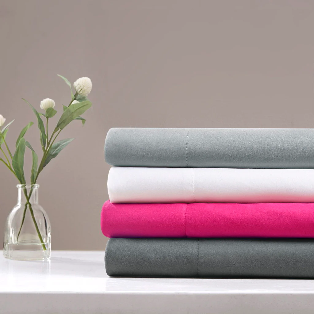 Microfiber - Twin Long Sheet Set With Side Storage Pockets - Gray - Image 3
