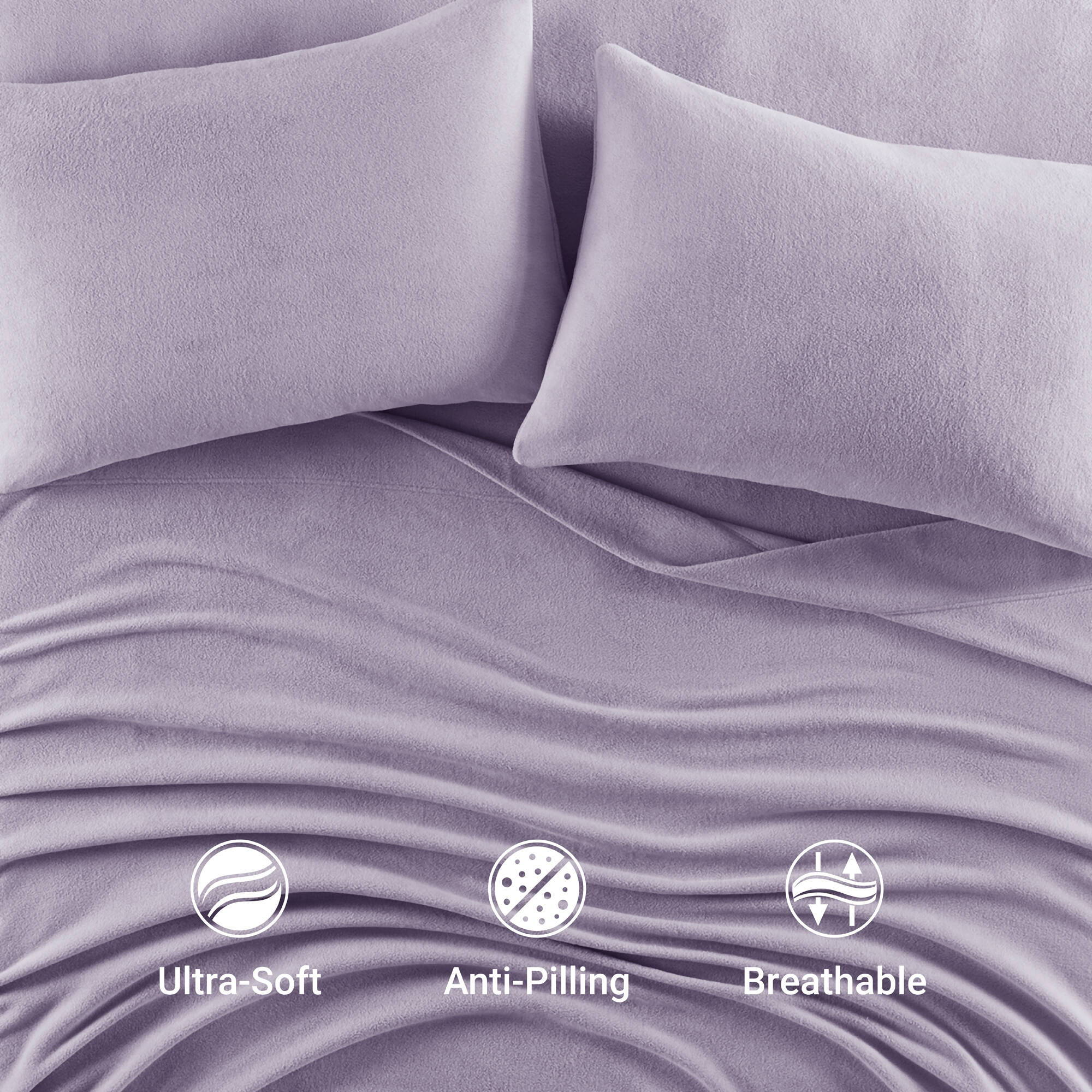 Micro Fleece - Twin Sheet Set - Lavender - Image 2