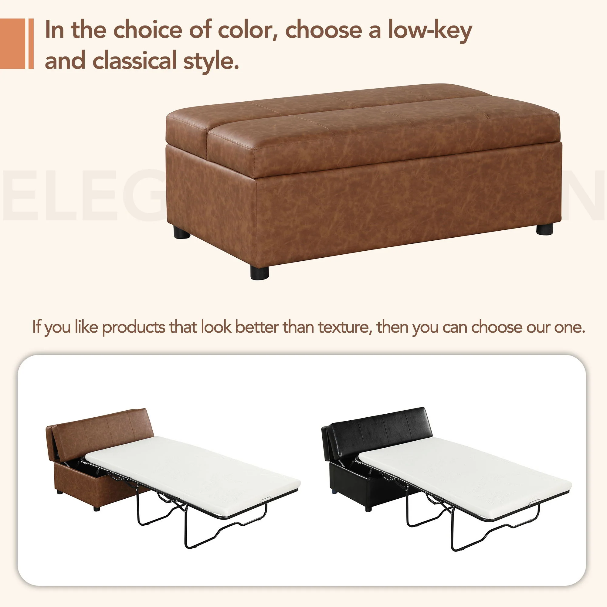 Twin Size Folding Ottoman Sleeper Bed With Mattress Convertible Guest Bed - Image 5