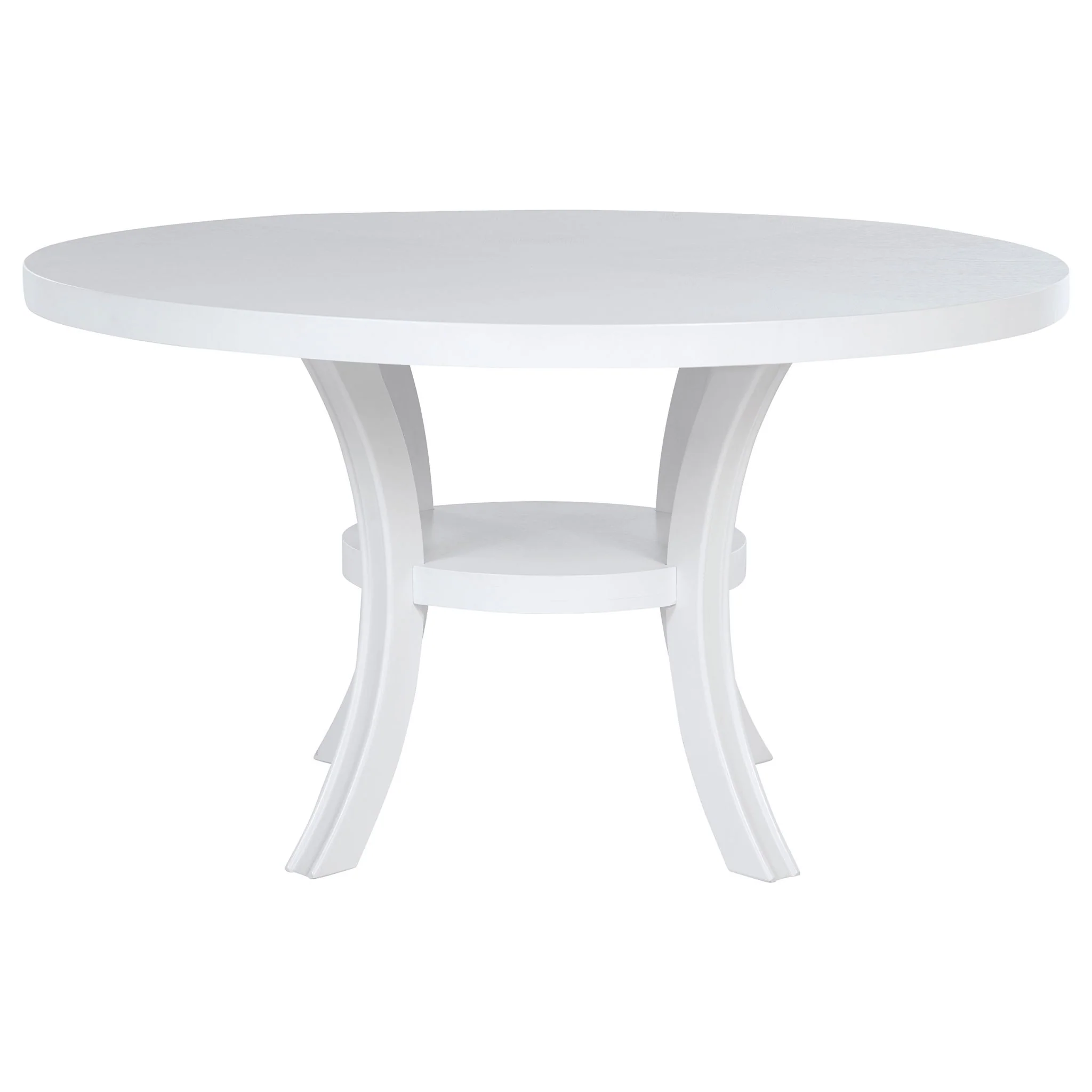 Tyler - Round Dining Table With Shelf Round Table - White - Image 2