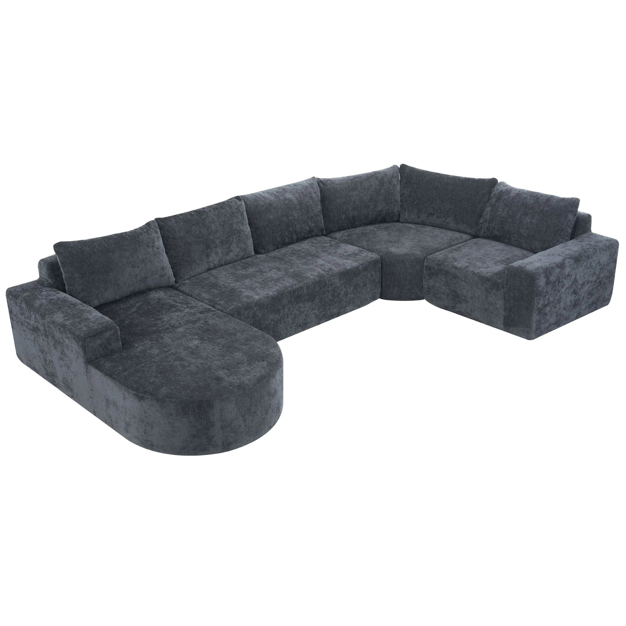 U-Shaped Oversized Modular Cloud Sectional Sofa With Deep Seat For Living Room - Image 2