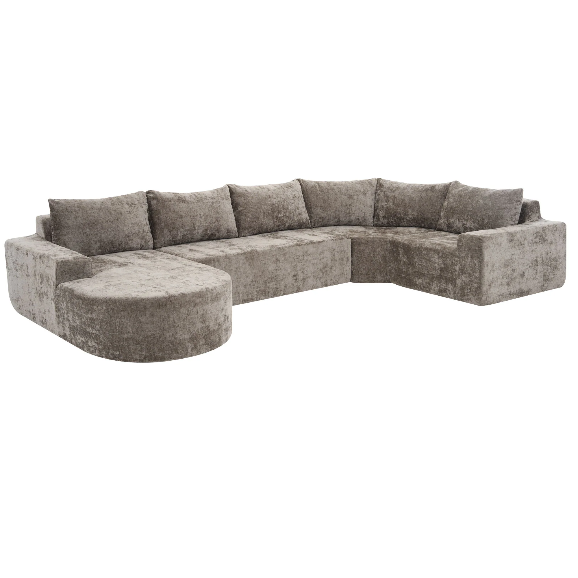 U-Shaped Oversized Modular Cloud Sectional Sofa With Deep Seat For Living Room - Image 3