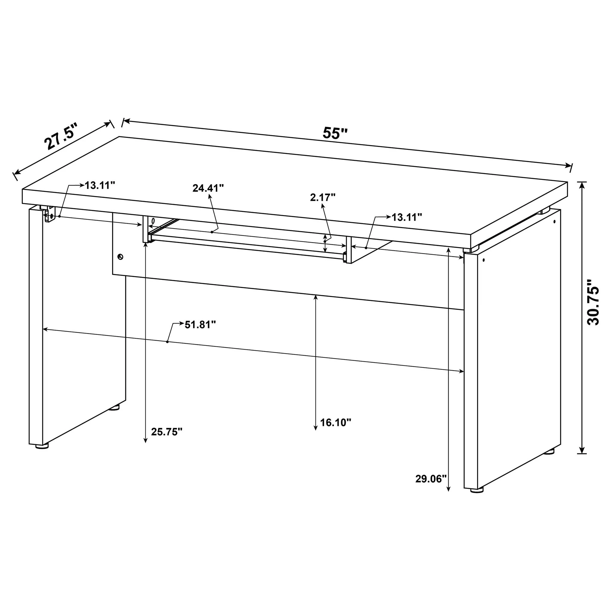 Ulloa - L Shape Desk With Mobile File Cabinet - Cappuccino - Image 3