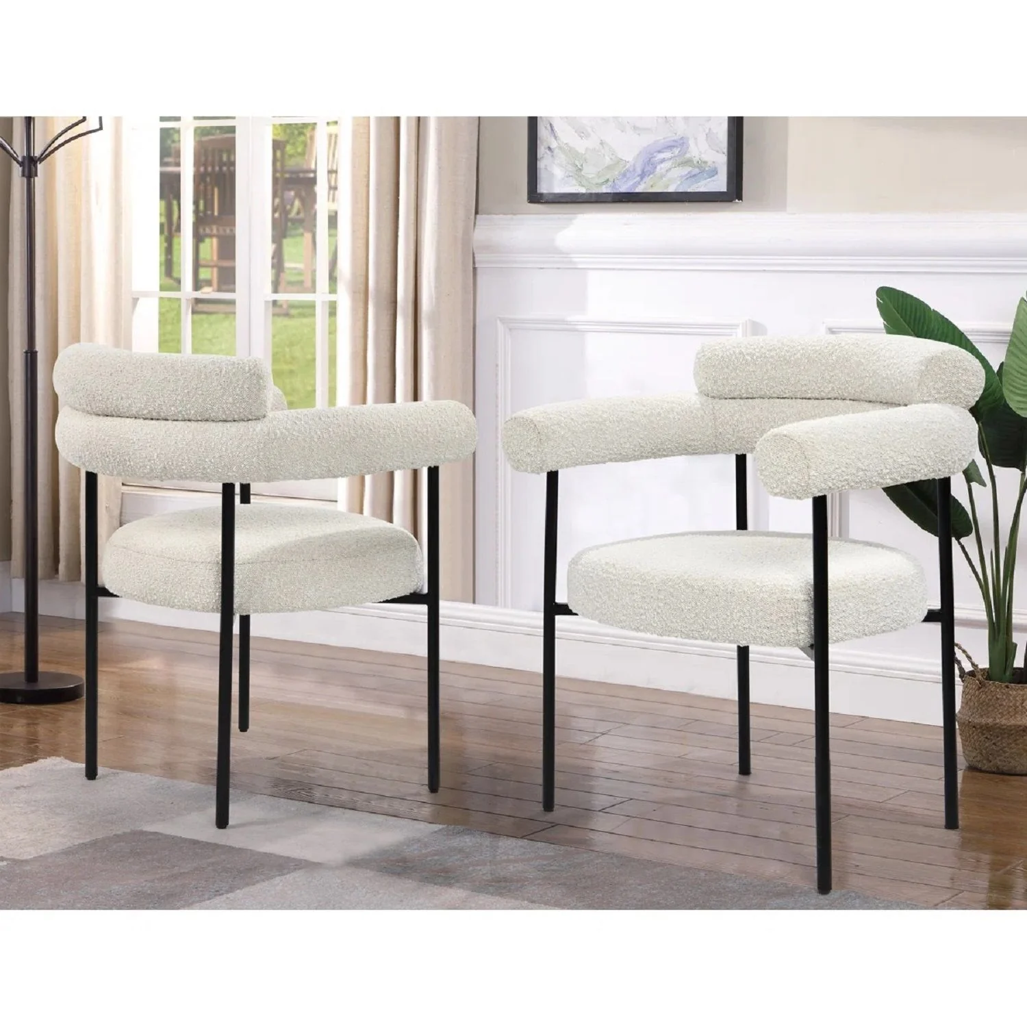 Upholstered Accent Dining Chairs With Armrests (Set of 2) - Image 3