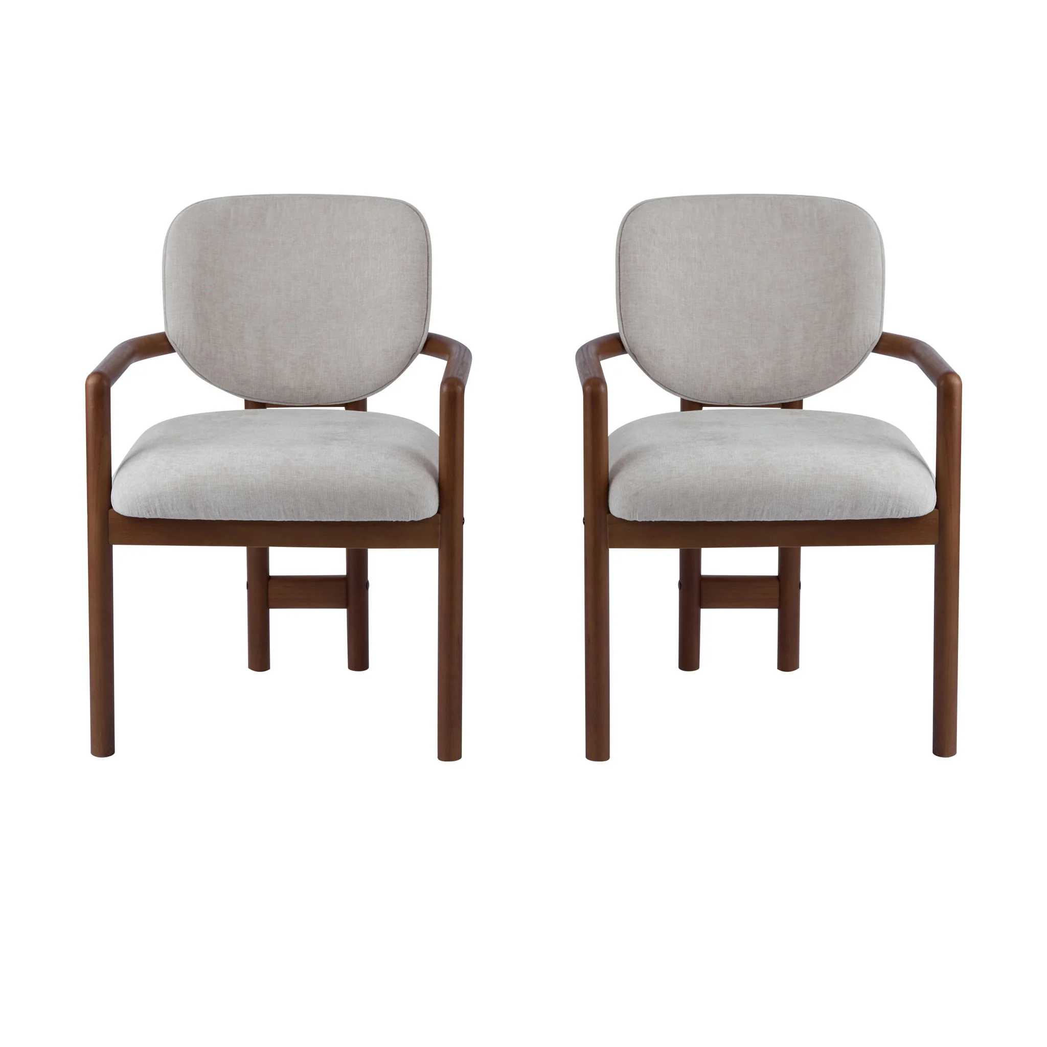 Upholstered Arm Dining Chairs (Set of 2)