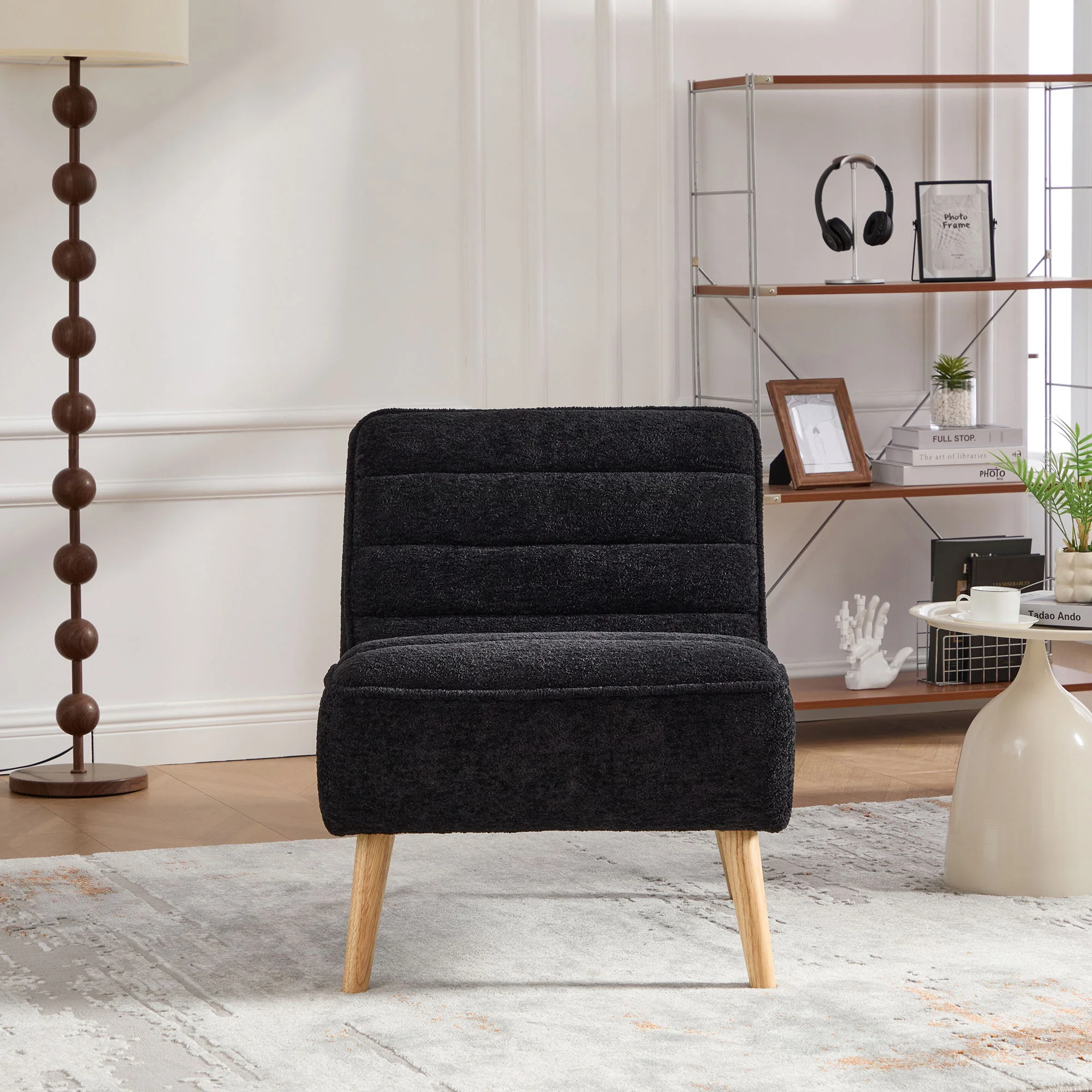 Upholstered Armless Accent Chair - Image 6