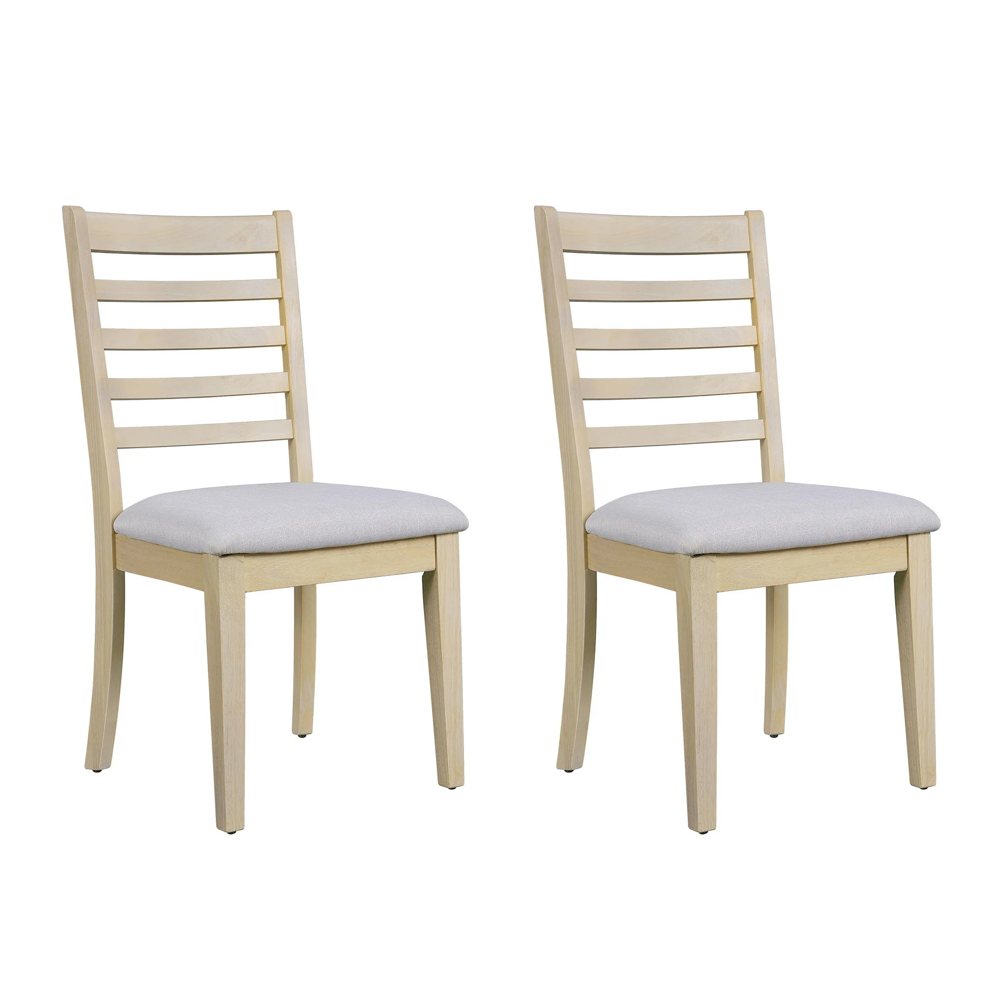 Upholstered Armless Chairs With High Ladder Back - Image 3