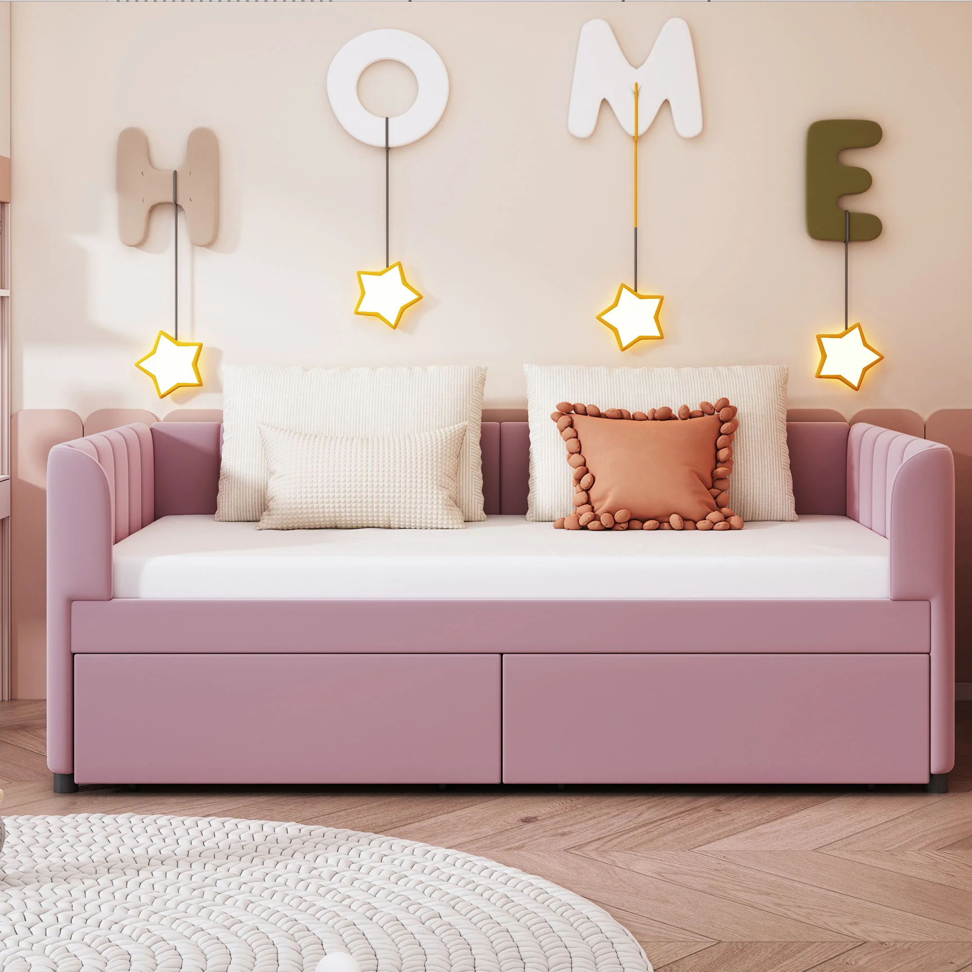 Upholstered Daybed With Ergonomic Design Backrest - Image 13