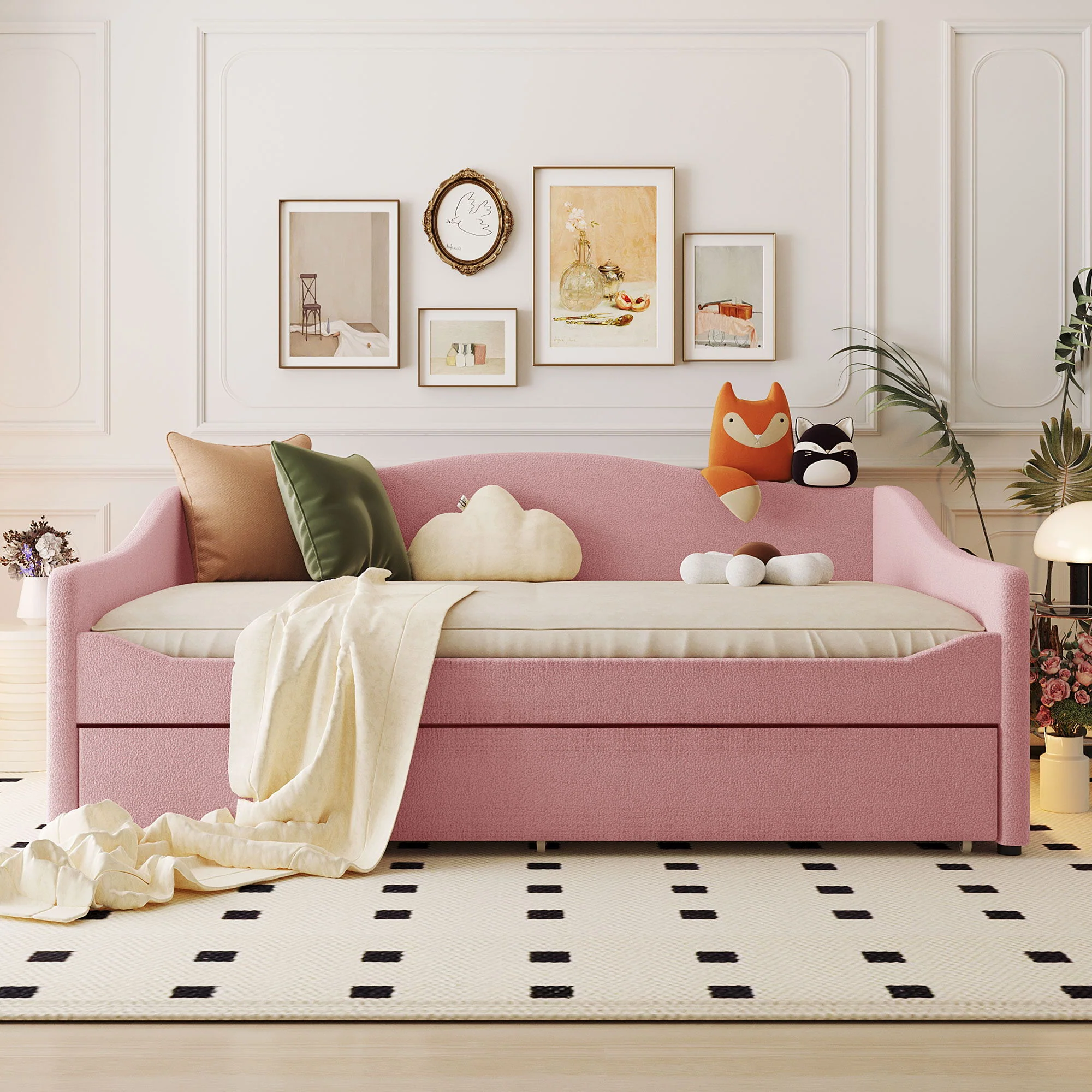 Upholstered Daybed With Light And Trundle - Image 10