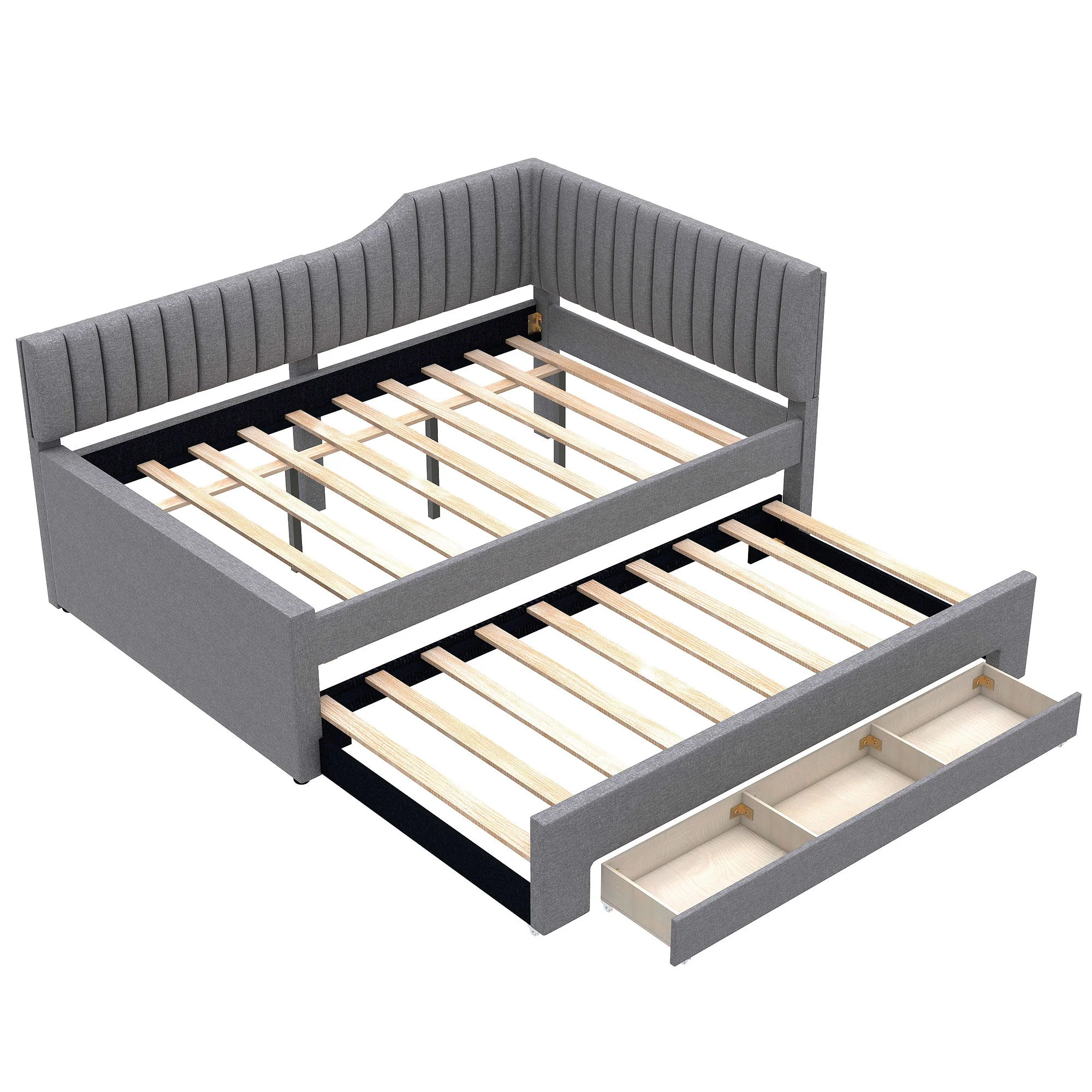 Upholstered Daybed With Trundle And 3 Drawers - Image 2