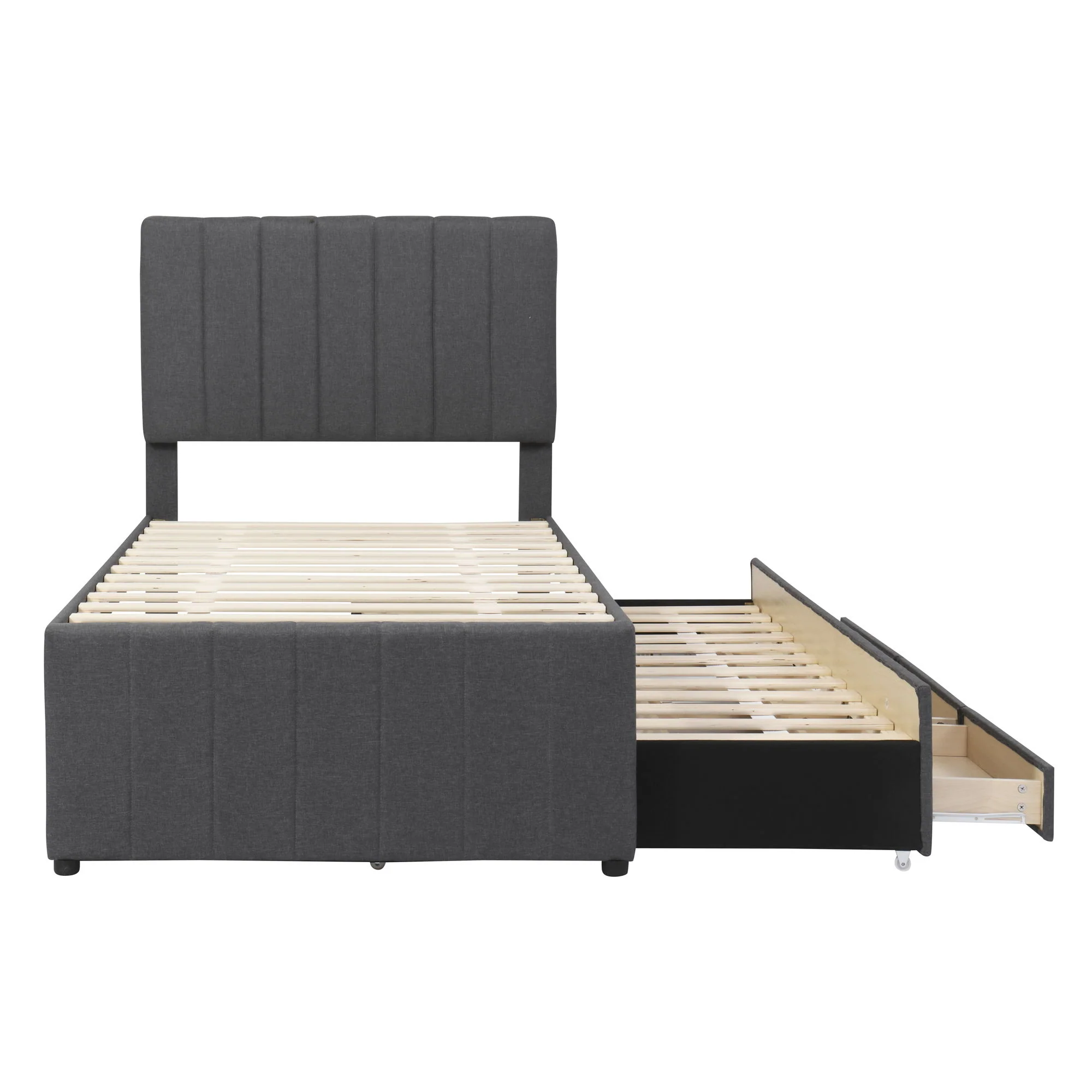 Upholstered Design Platform Bed With Trundle - Image 16