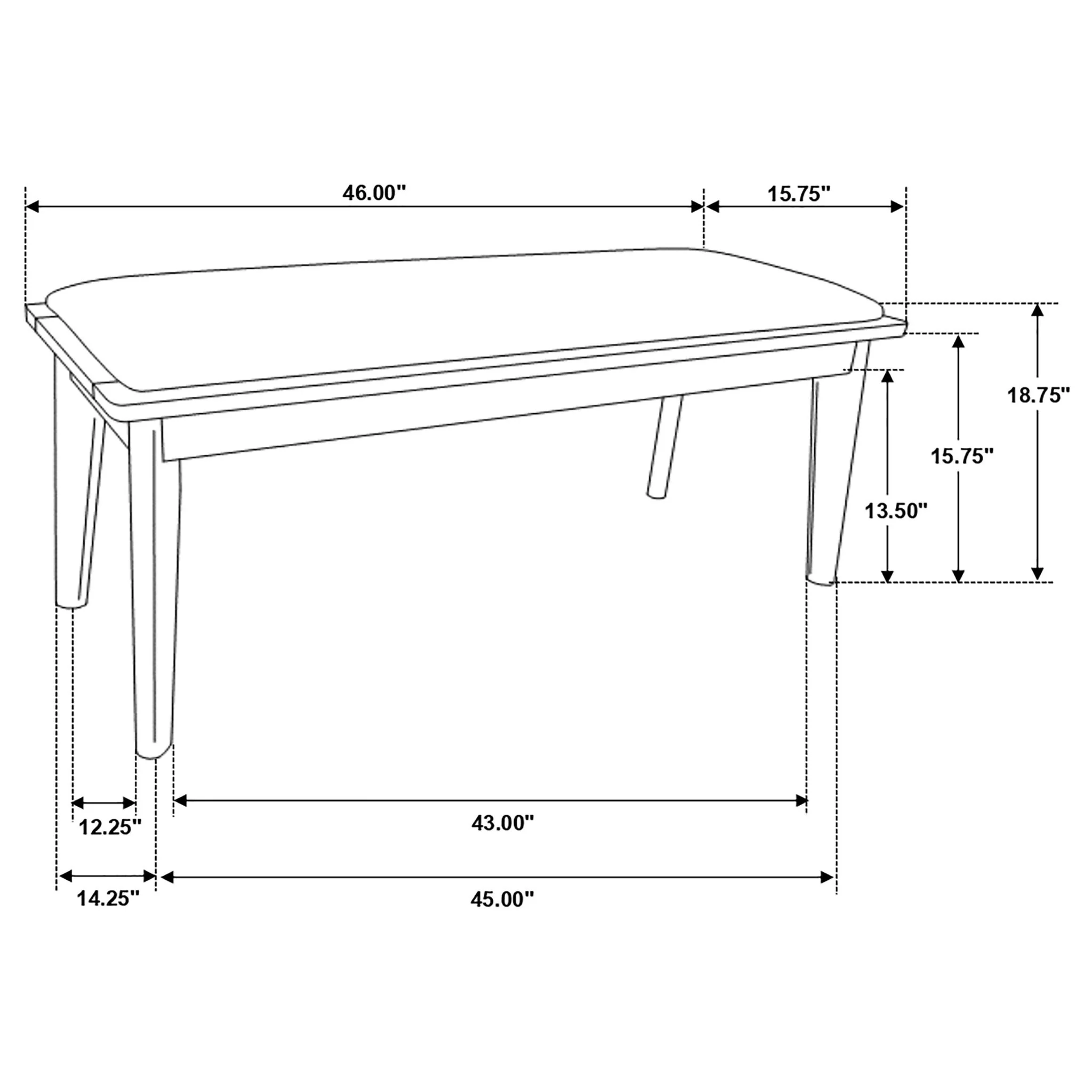 Upholstered Dining Bench - Brown / Gray - Image 3