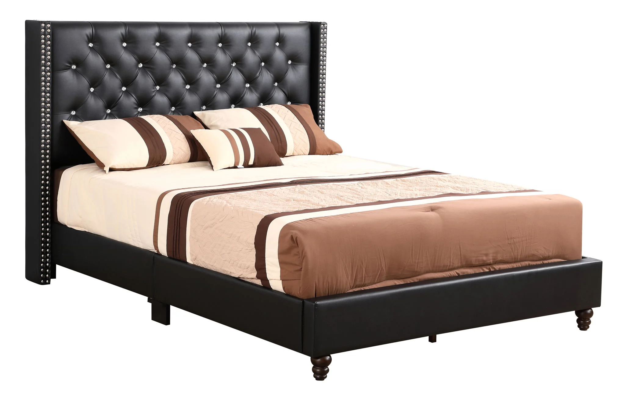 Upholstered Nailhead Trim Chic Bed - Image 31
