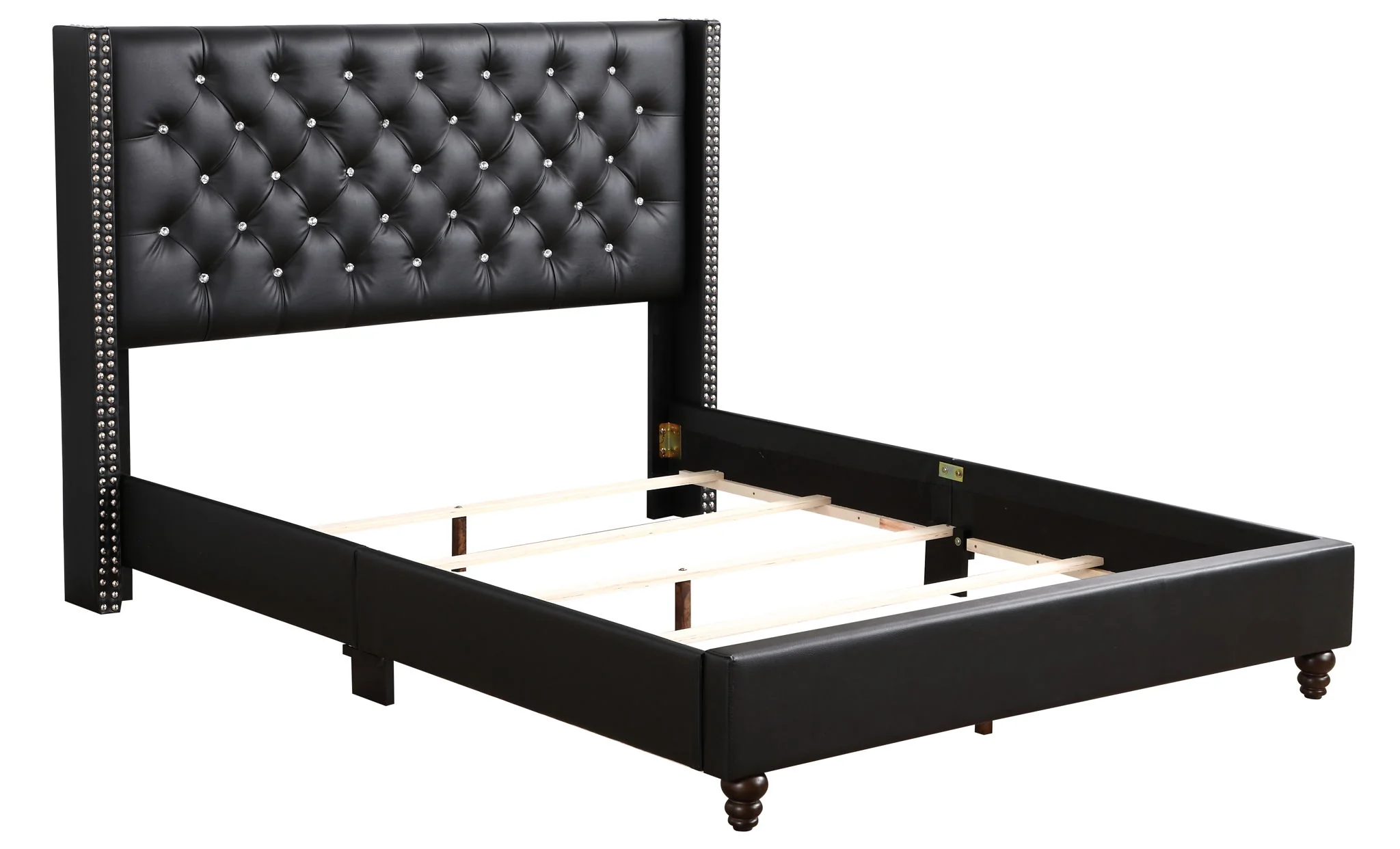 Upholstered Nailhead Trim Chic Bed - Image 33