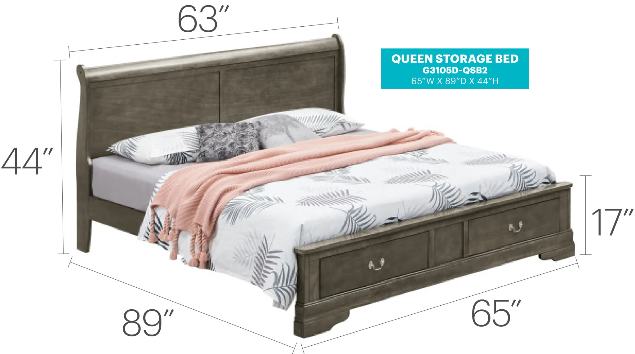 Upholstered Panel Sleigh Bed Design - Image 26