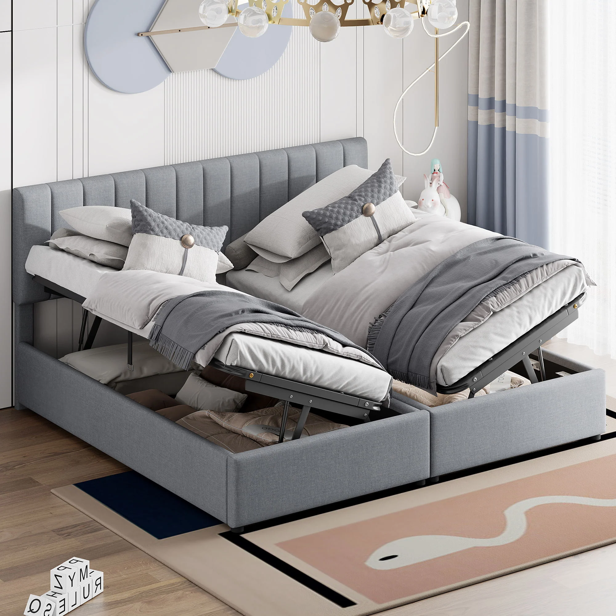 Upholstered Platform Bed With A Hydraulic Storage System - Image 8