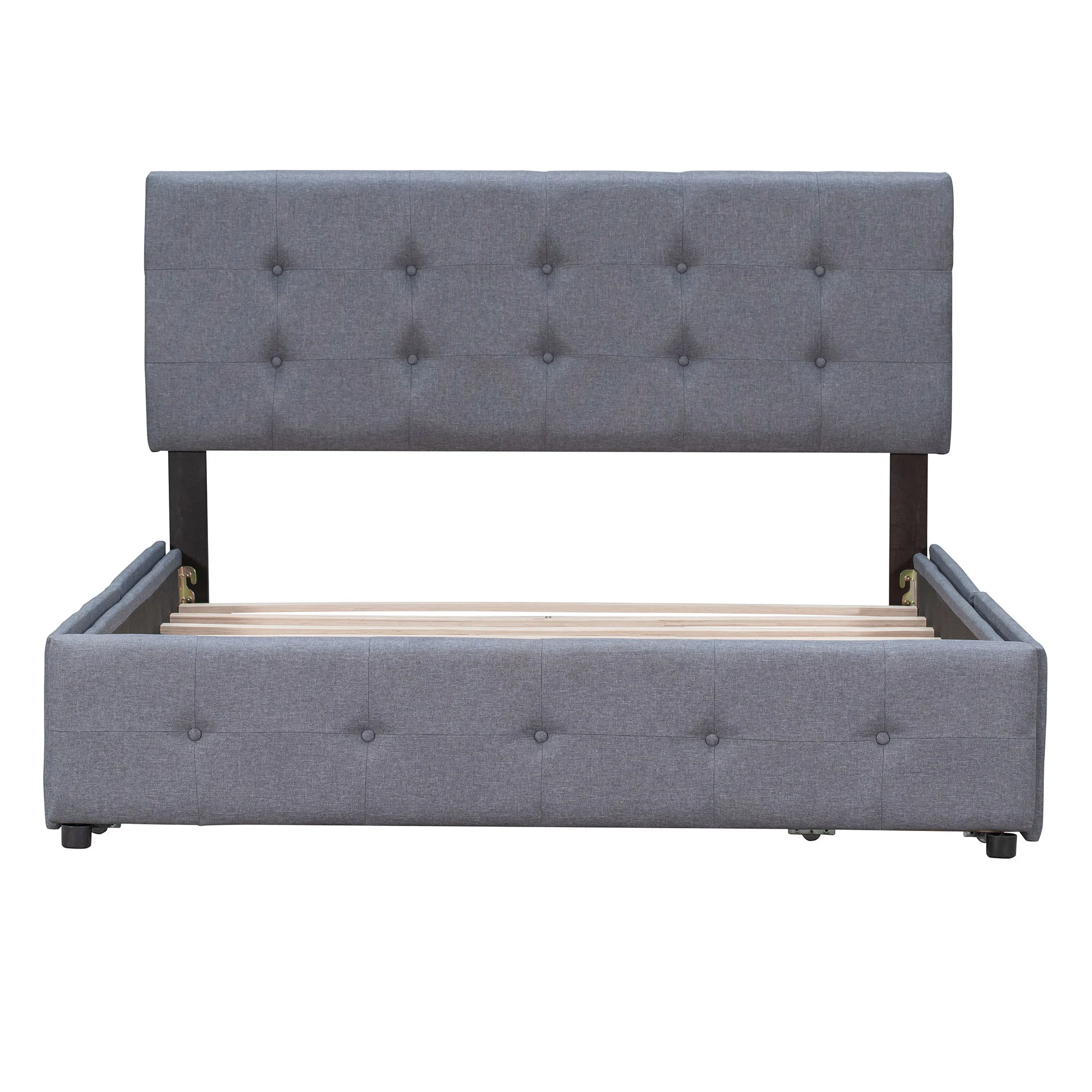 Upholstered Platform Bed With Classic Headboard And Drawers, No Box Spring Needed - Image 12