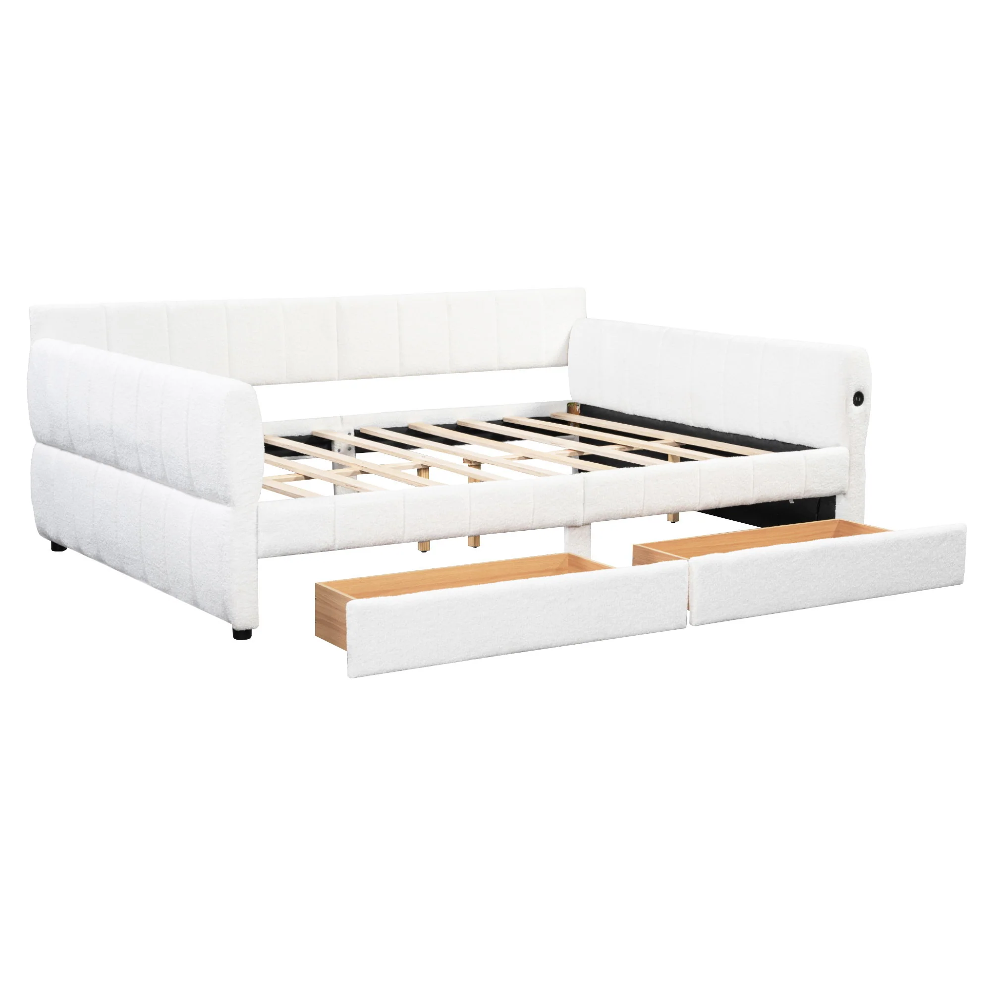 Upholstered Platform Bed With USB Charging - Image 2