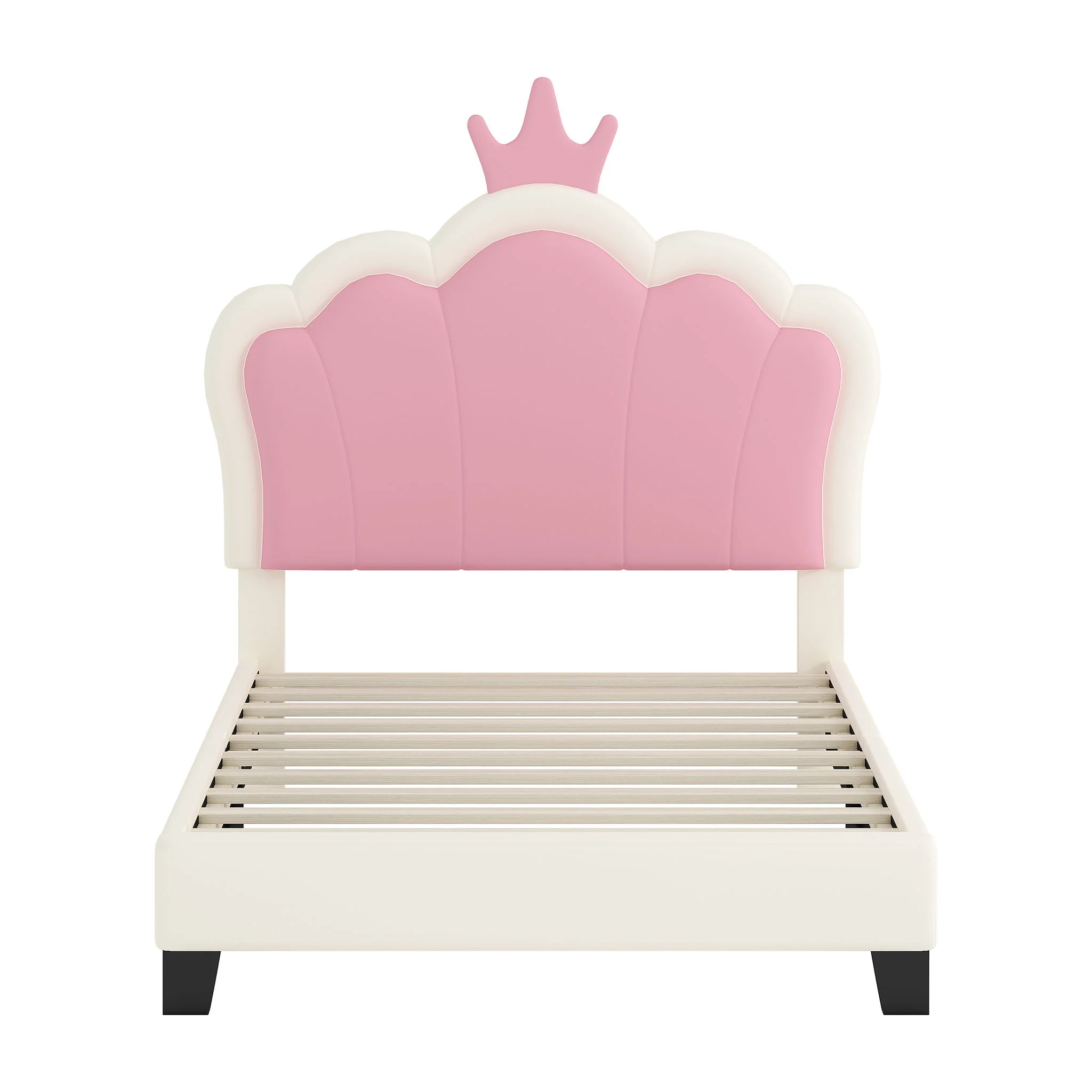 Upholstered Princess Platform Bed With Crown Headboard - Image 6
