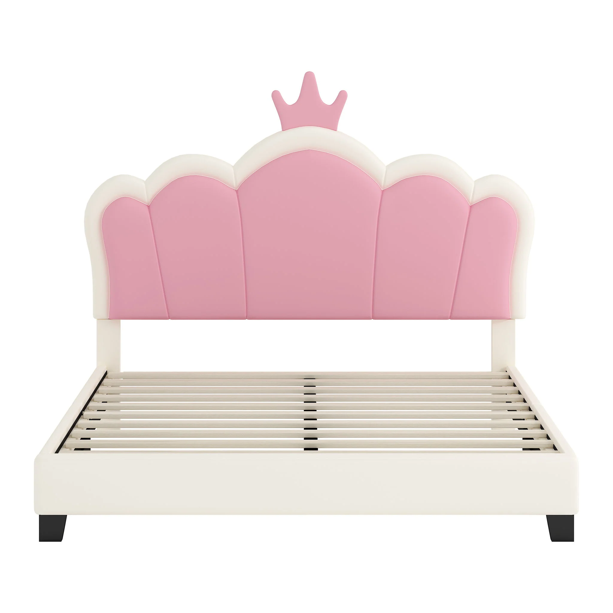 Upholstered Princess Platform Bed With Crown Headboard - Image 7