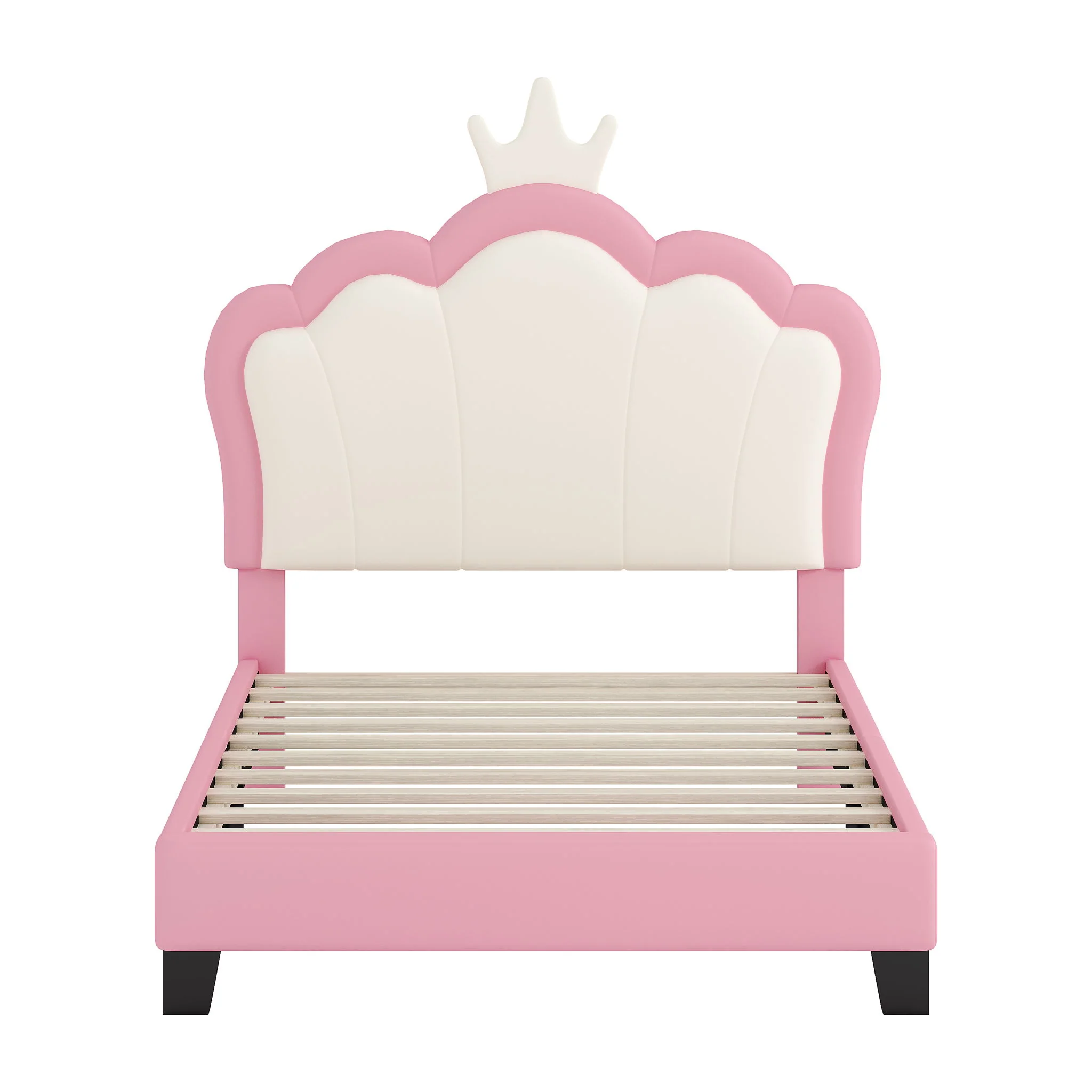 Upholstered Princess Platform Bed With Crown Headboard - Image 8
