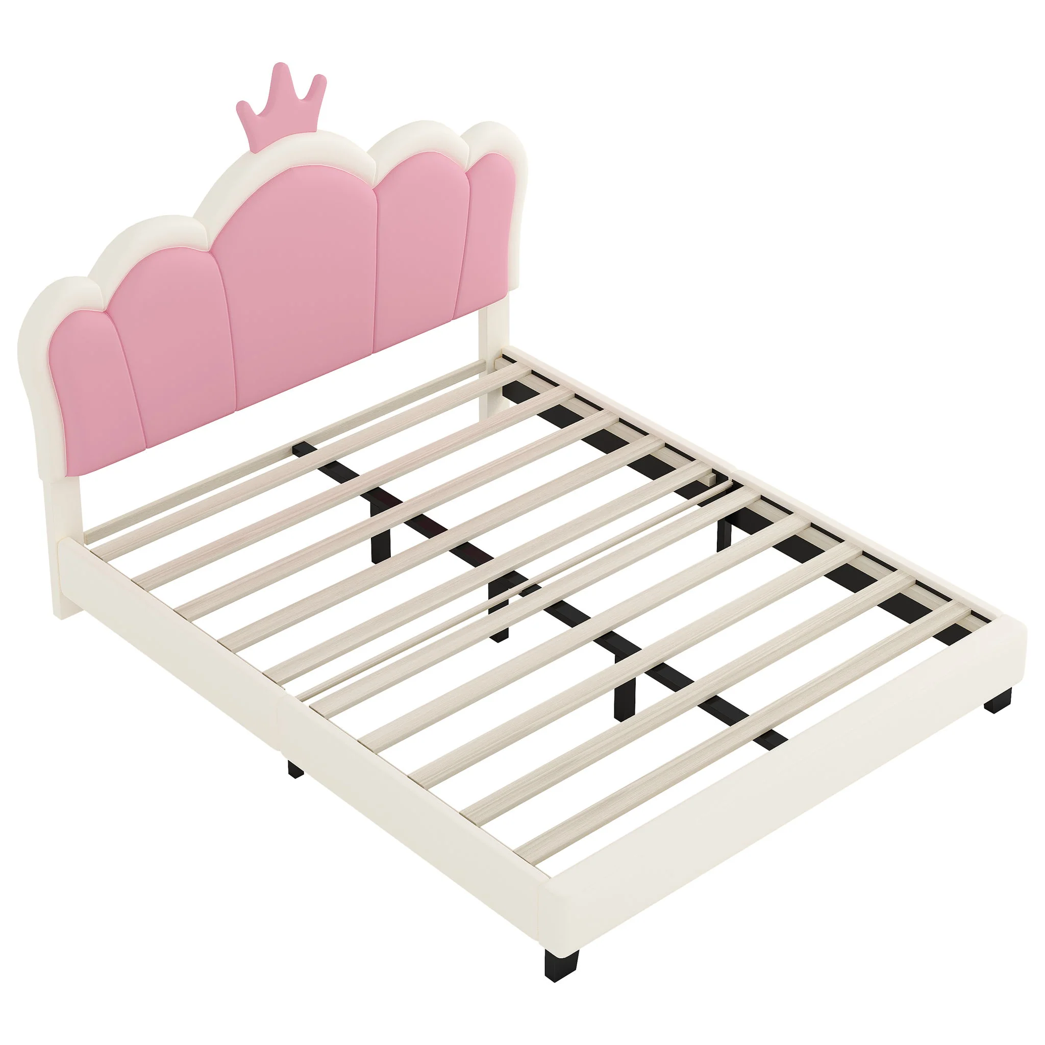 Upholstered Princess Platform Bed With Crown Headboard - Image 9