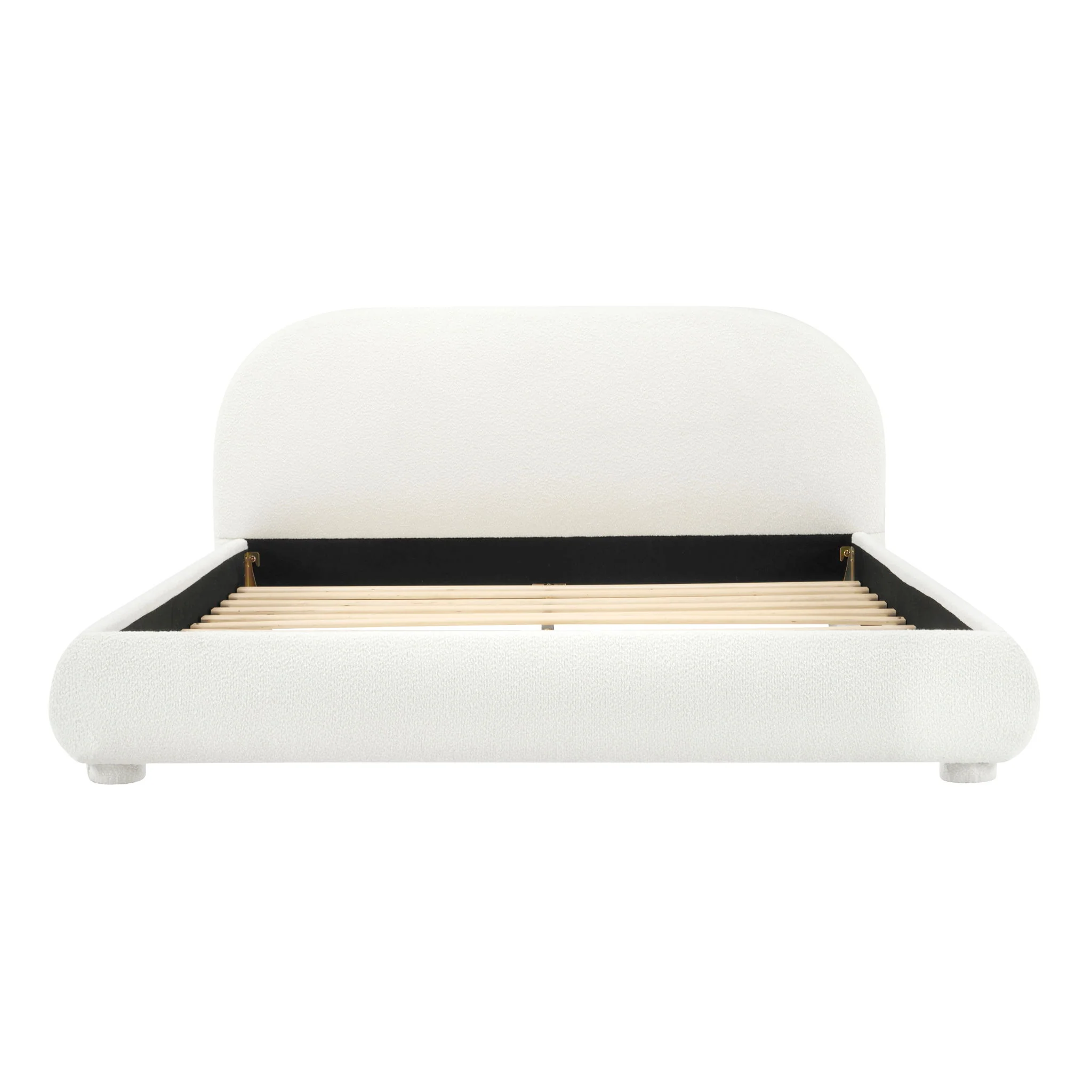 Upholstered Simple Modern Bedroom Bed With Curved Headboard - Image 3