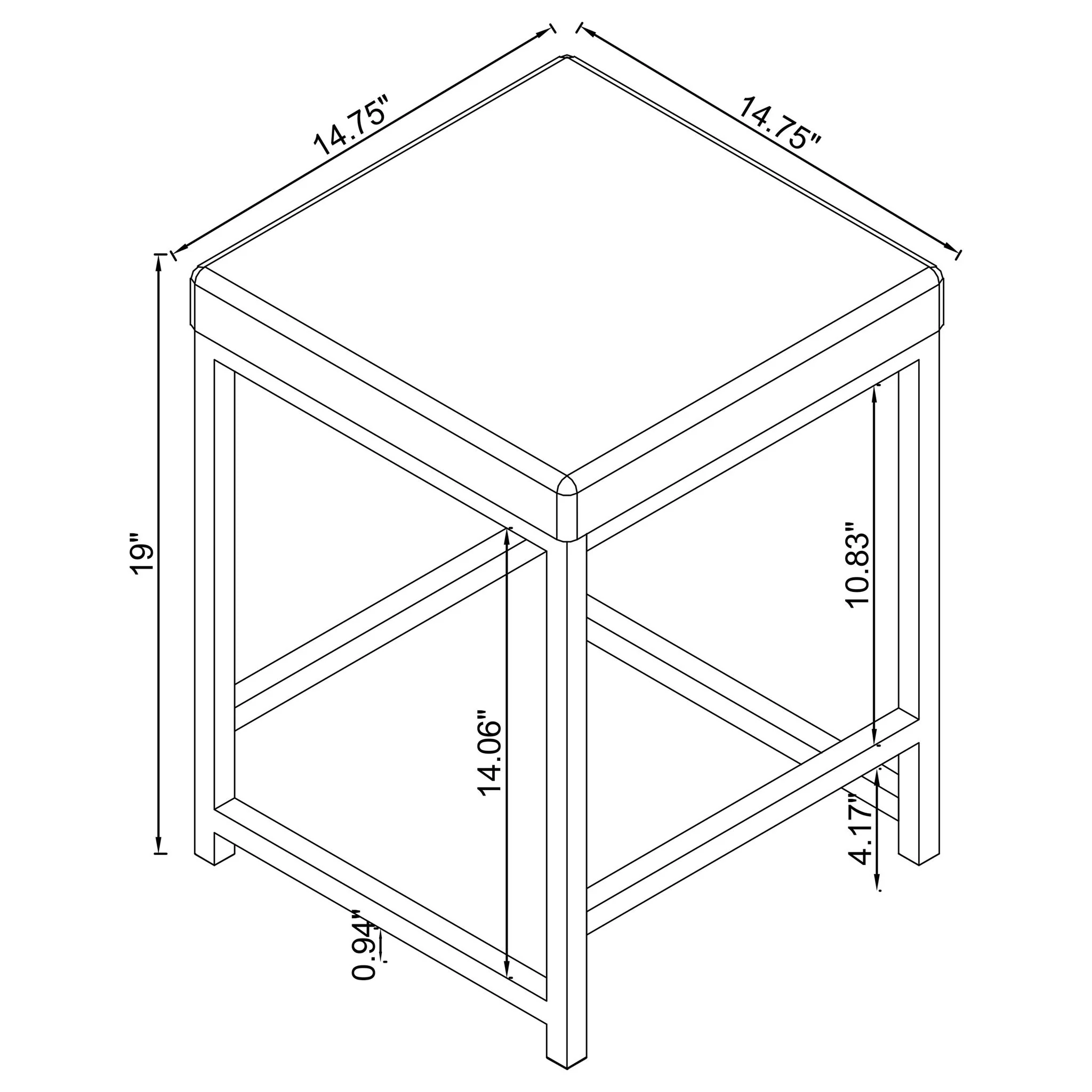 Upholstered Square Vanity Stool With Base - Dark Gray - Image 4