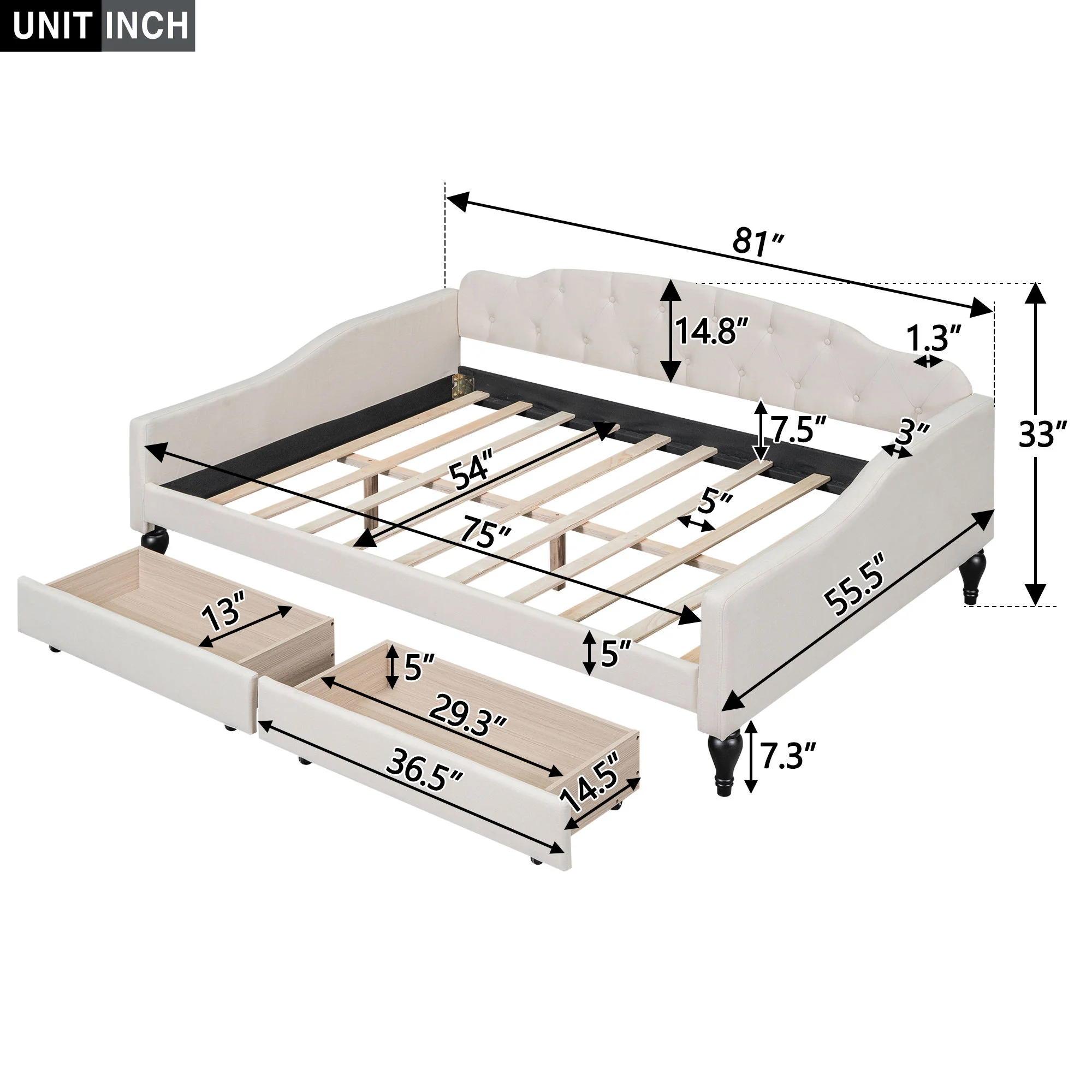 Upholstered Tufted Daybed - Image 10