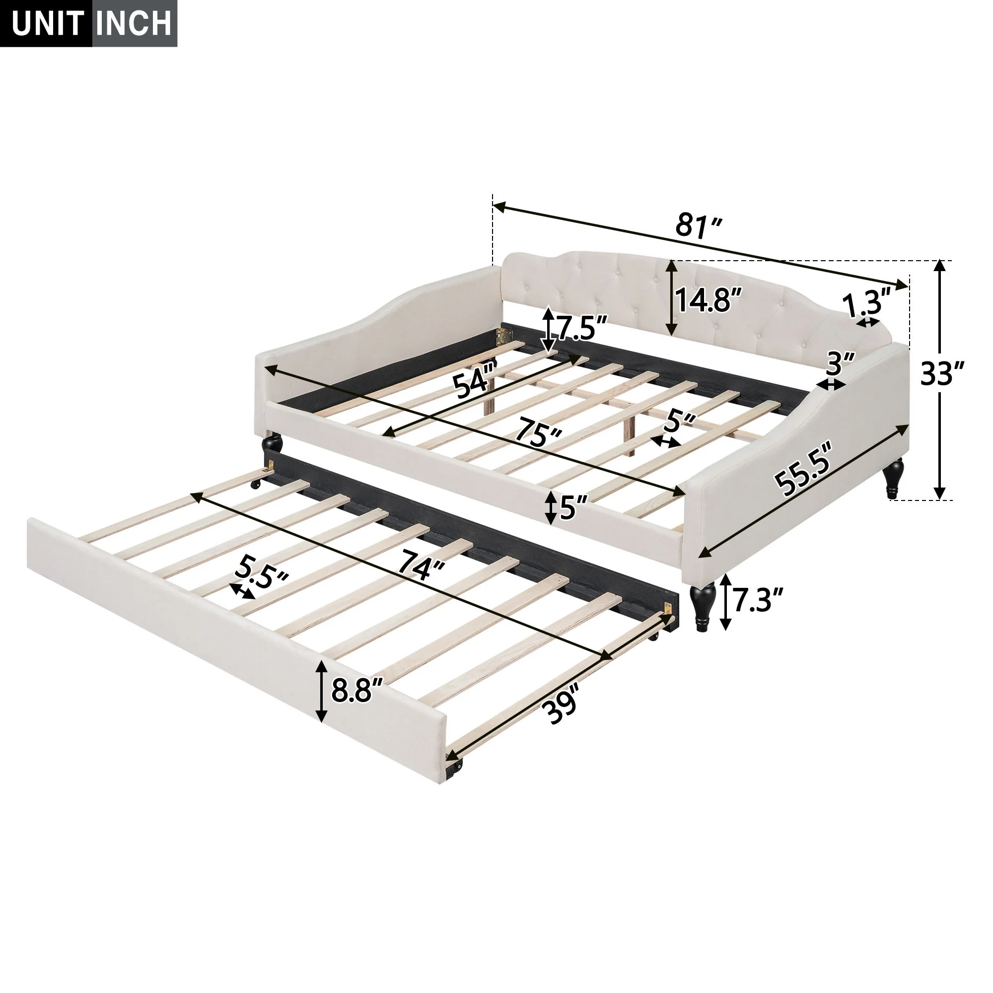 Upholstered Tufted Daybed - Image 11