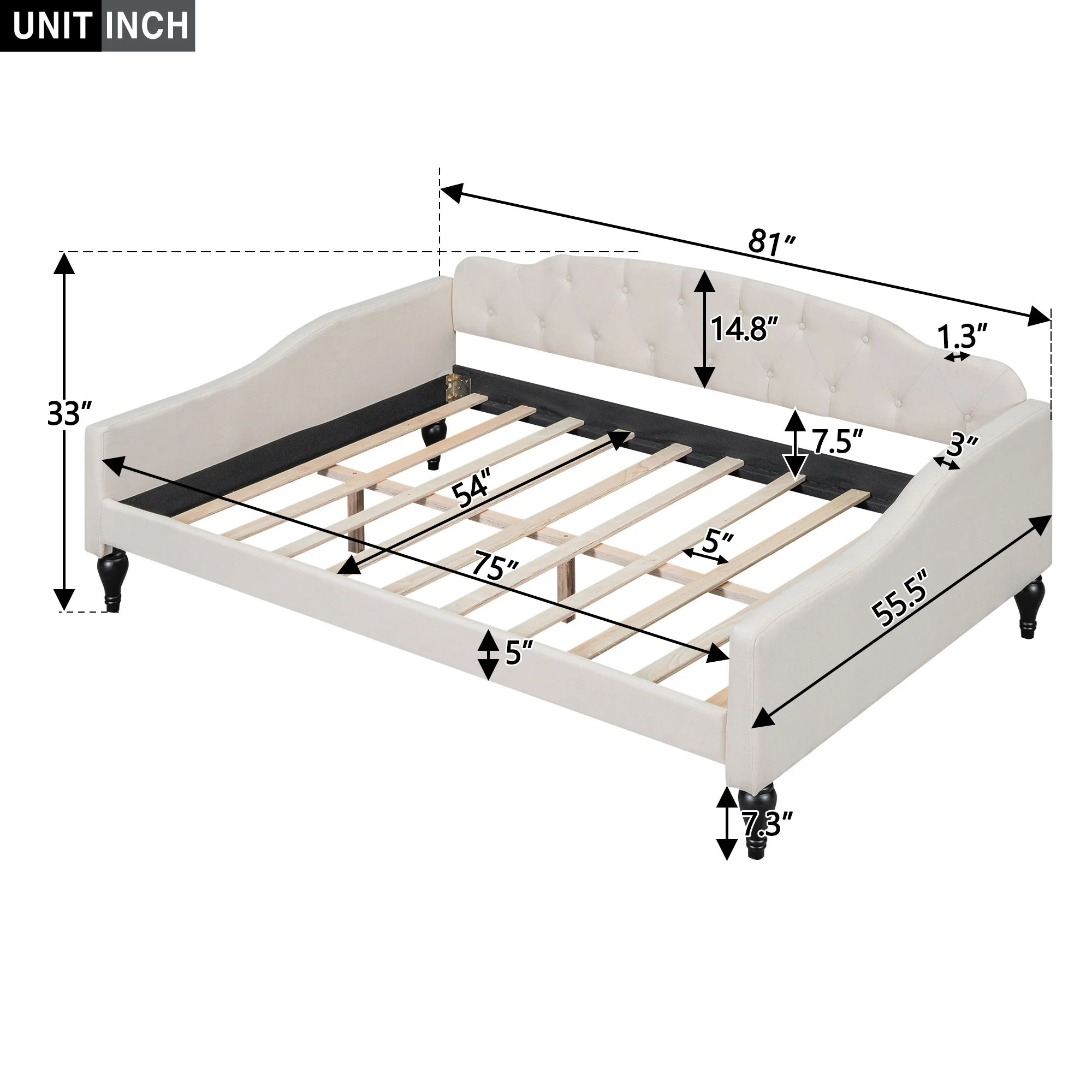Upholstered Tufted Daybed - Image 7