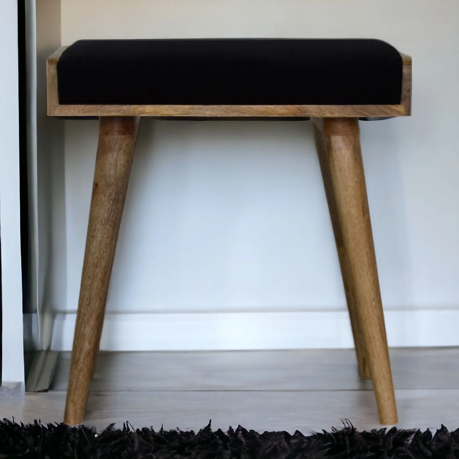 Tray Style Footstool - Black - Image 4