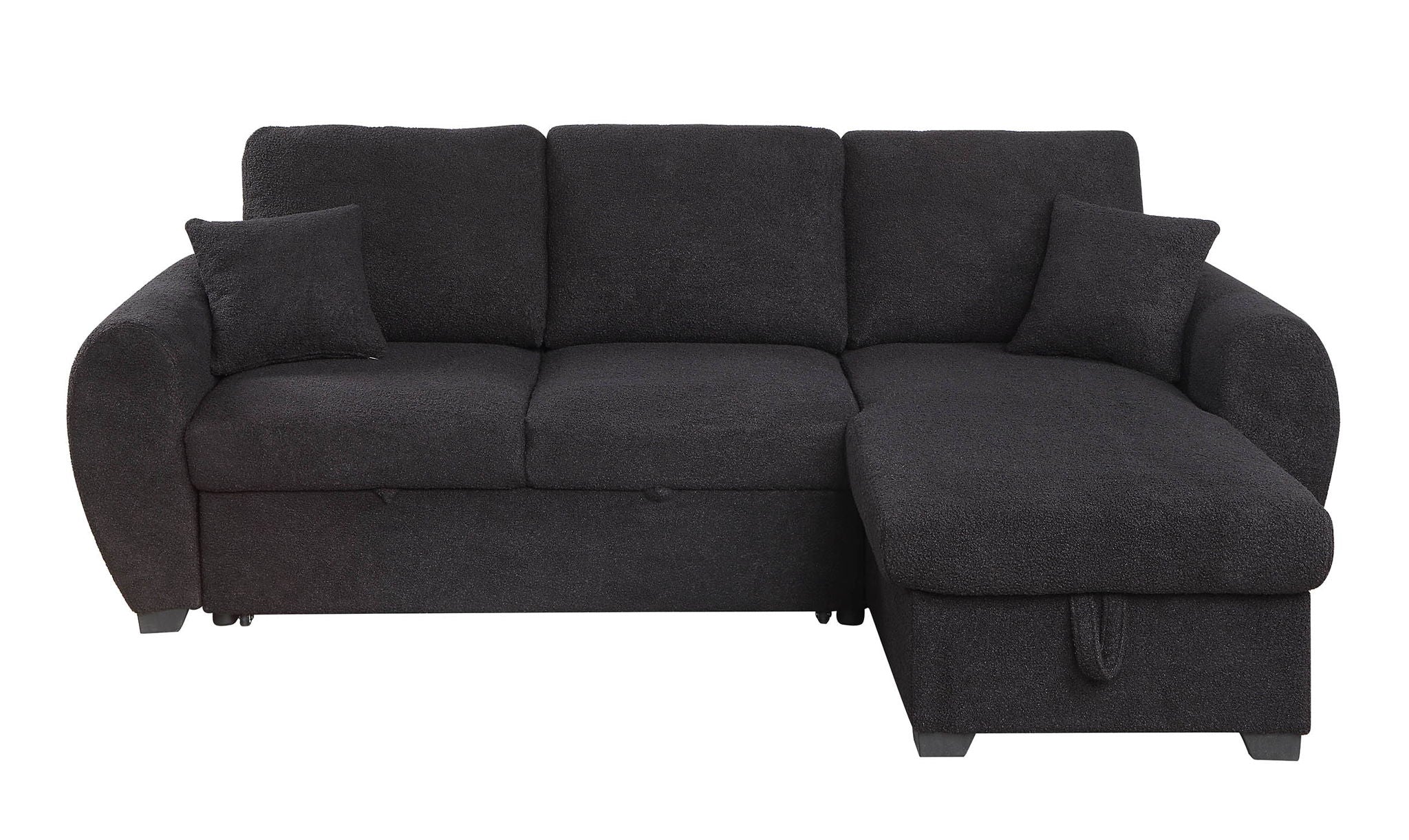 Veronica - Reversible Sleeper Sectional Sofa With Storage Chaise - Black - Image 3