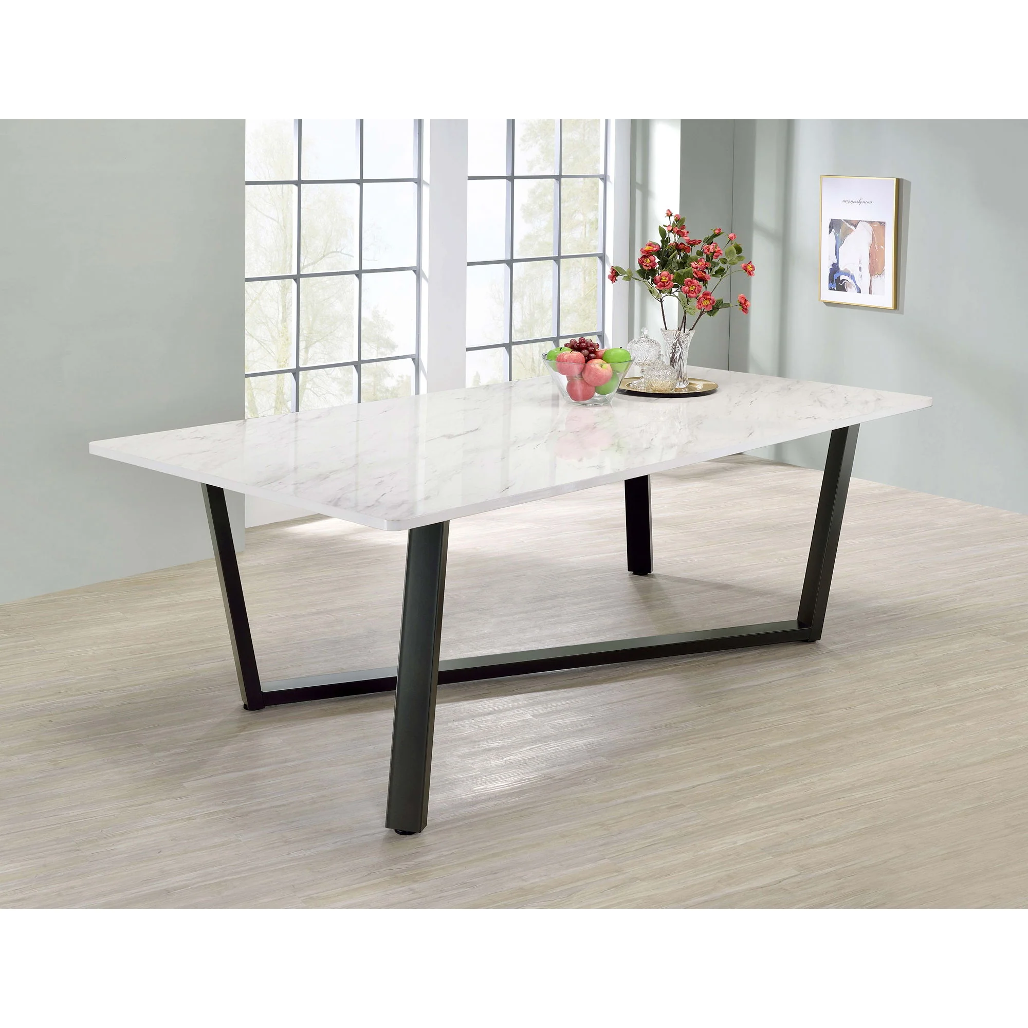 Vesper - Dining Rectangular Table - White Marble - Image 3