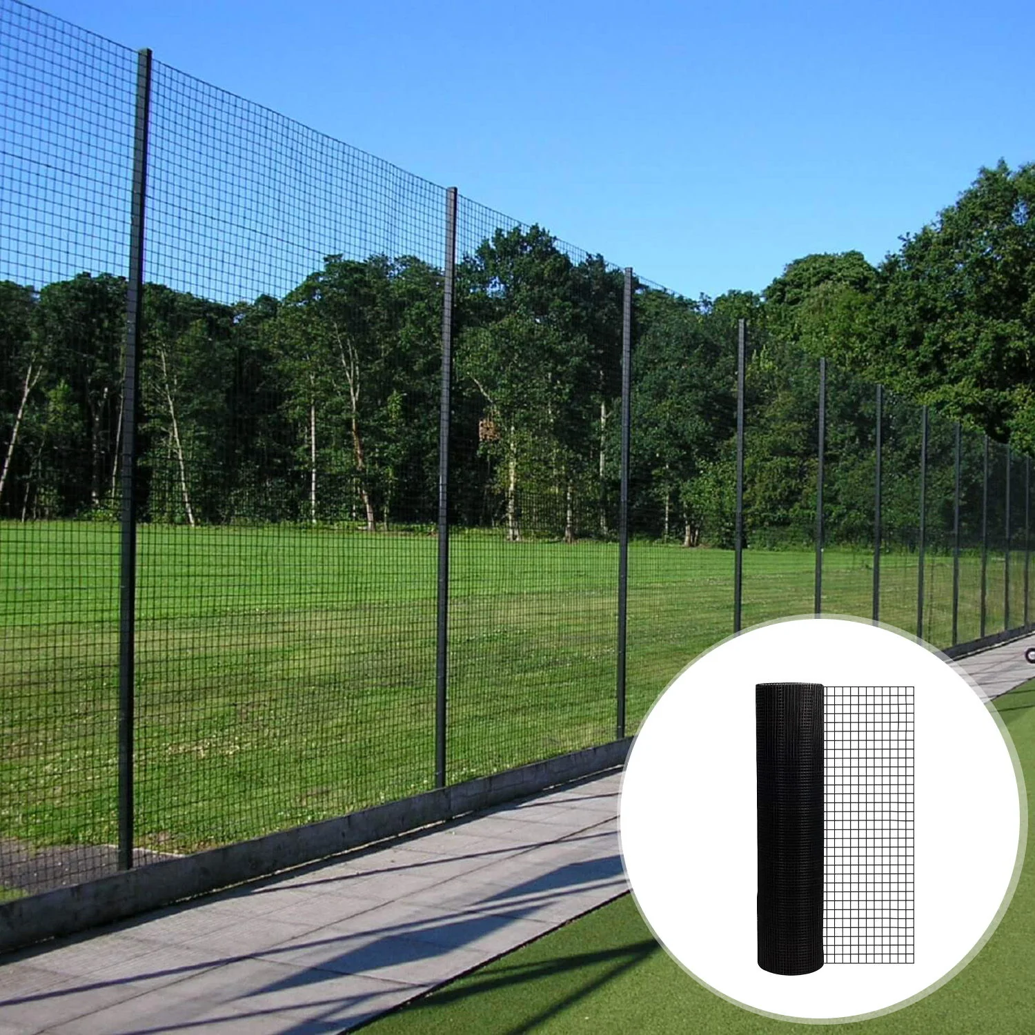 Vinyl Coated Hardware Cloth 19 Gauge Welded Wire Fence For Poultry Netting And Chicken Coop - Black - Image 3