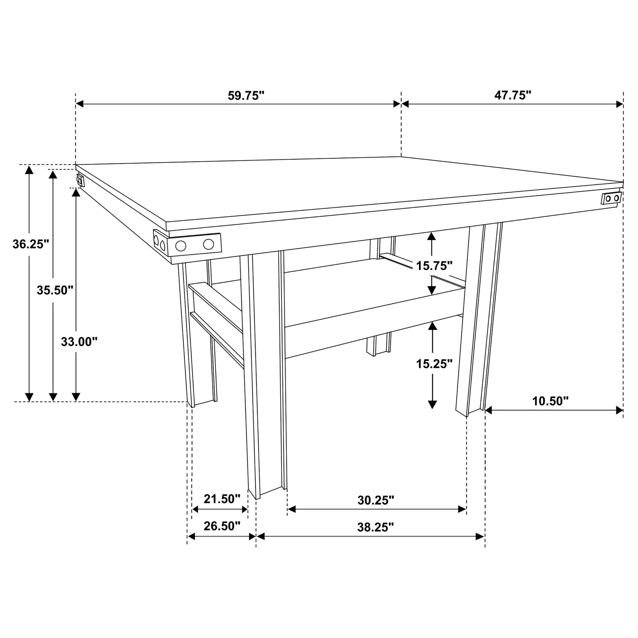 Walden - Counter Height Dining Table - Oak - Image 4