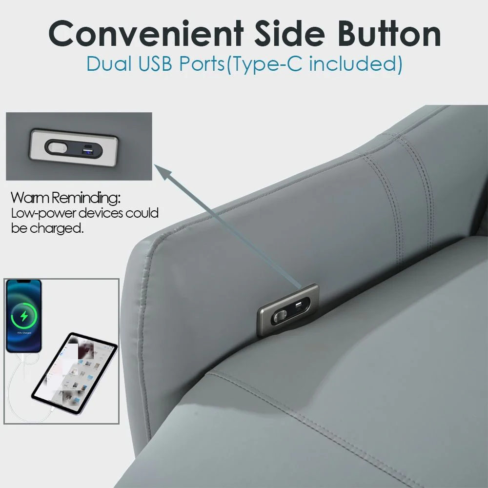 Wall Hugger Power Recliner Chair With USB Port (Type-C) - Image 3