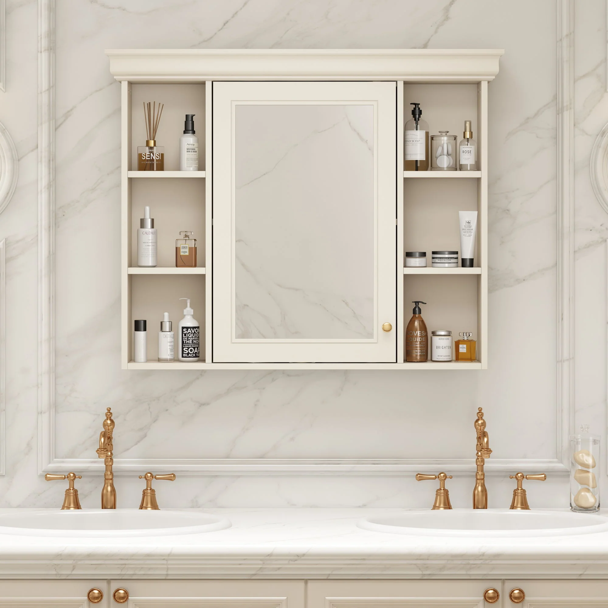 Wall Mounted Bathroom Storage Cabinet With Mirror Door - Image 6