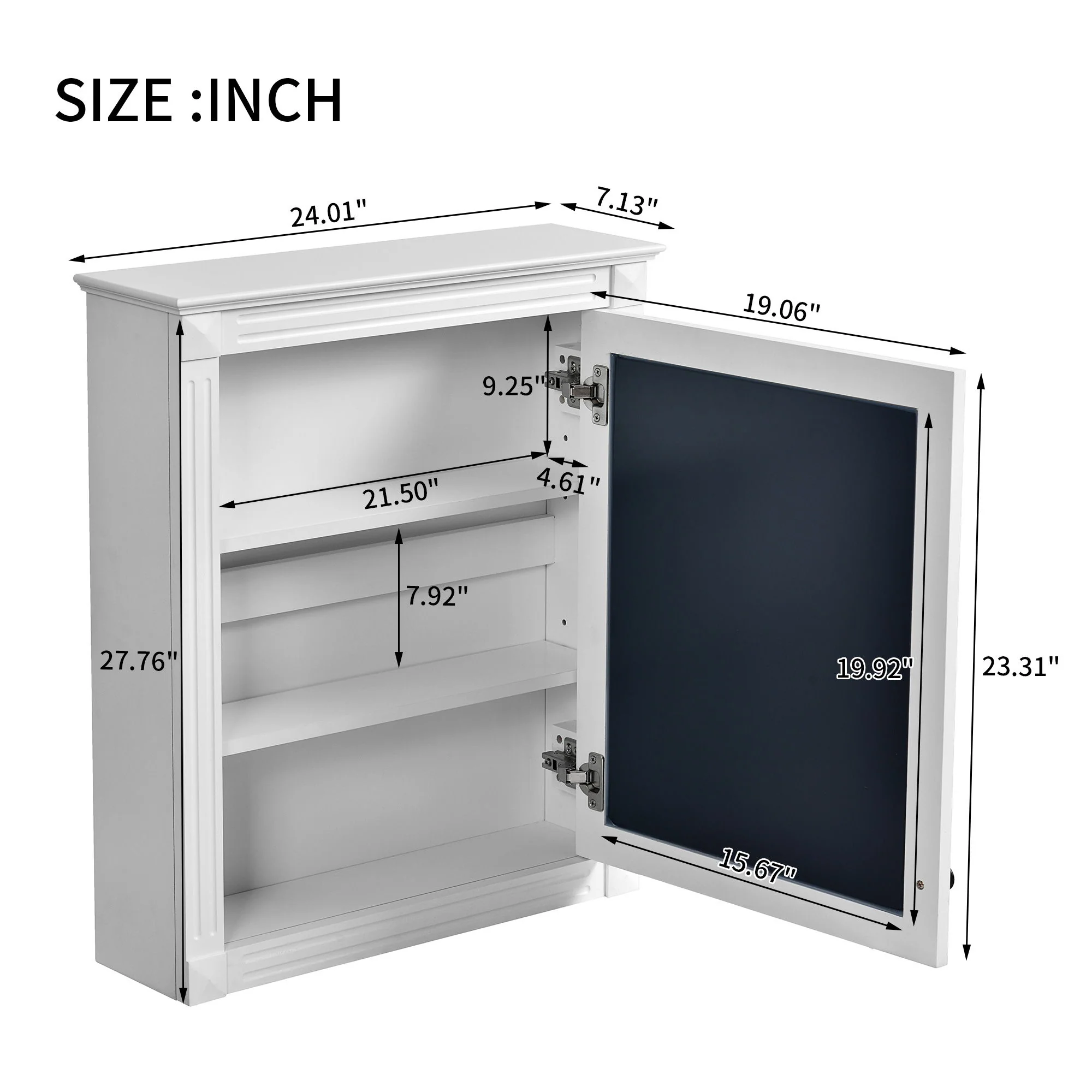Wall Mounted Bathroom Storage Cabinet With Mirror, Medicine Cabinet With Height Adjustable Shelf - Image 9