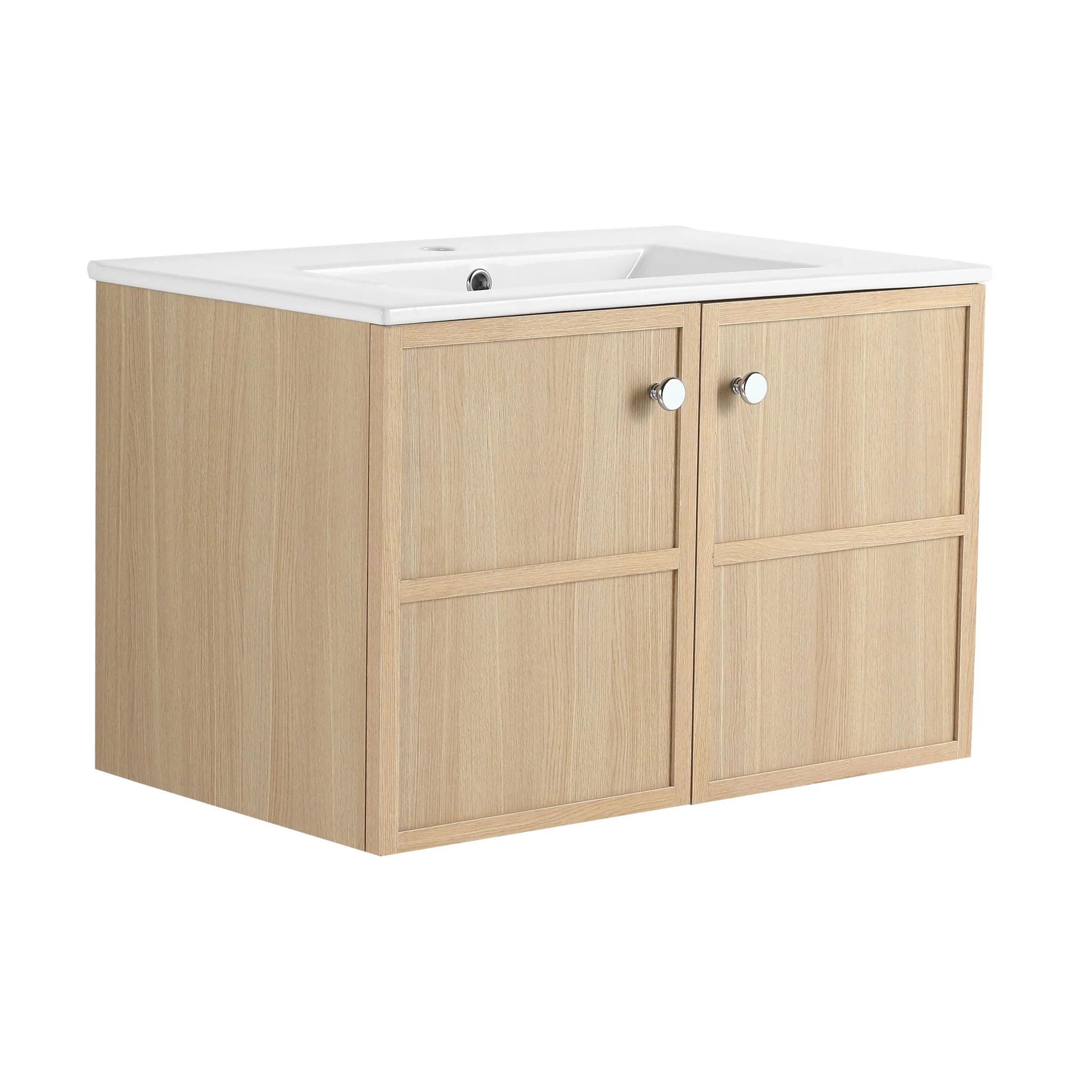Wall Mounted Bathroom Vanity With Ceramic Sink And 2 Soft Closing Doors - Image 2