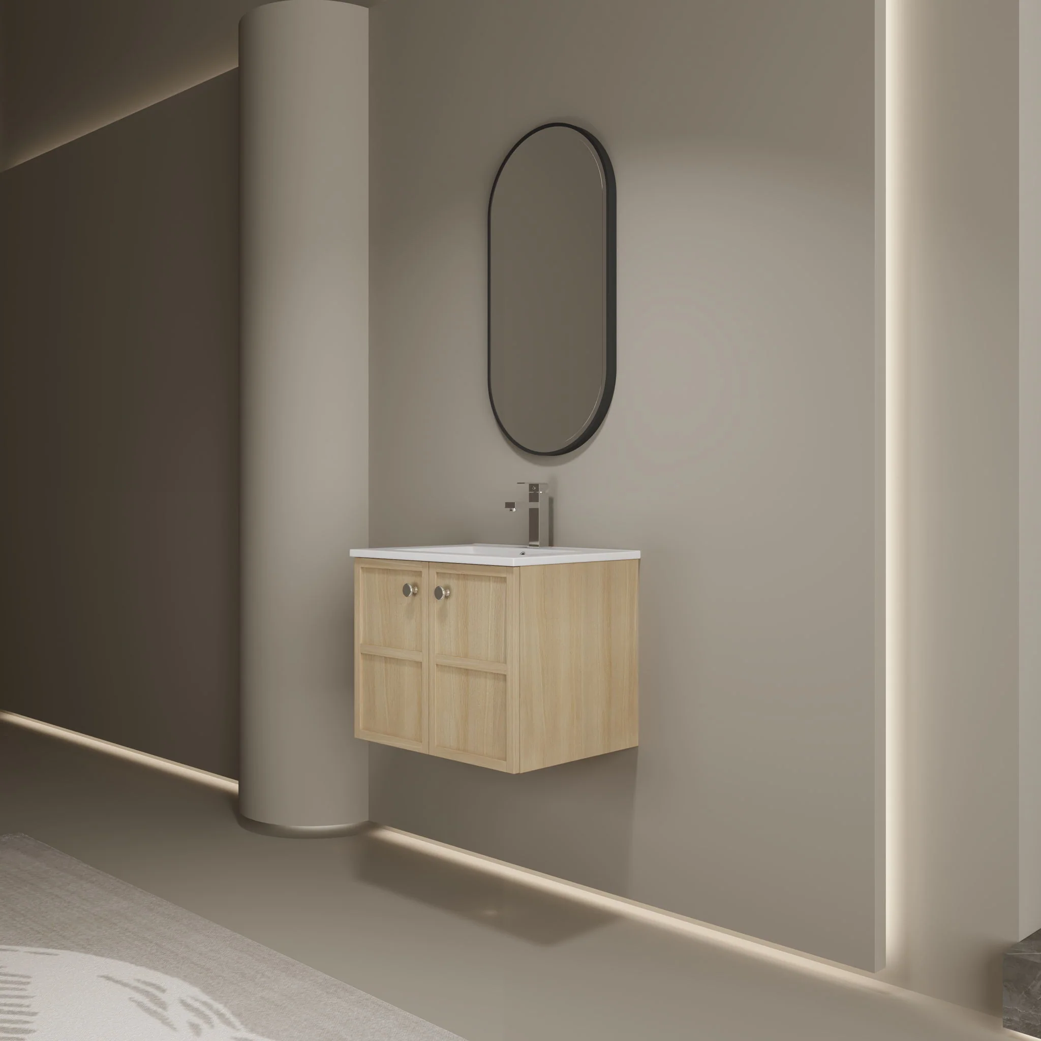 Wall Mounted Bathroom Vanity With Ceramic Sink And 2 Soft Closing Doors - Image 7