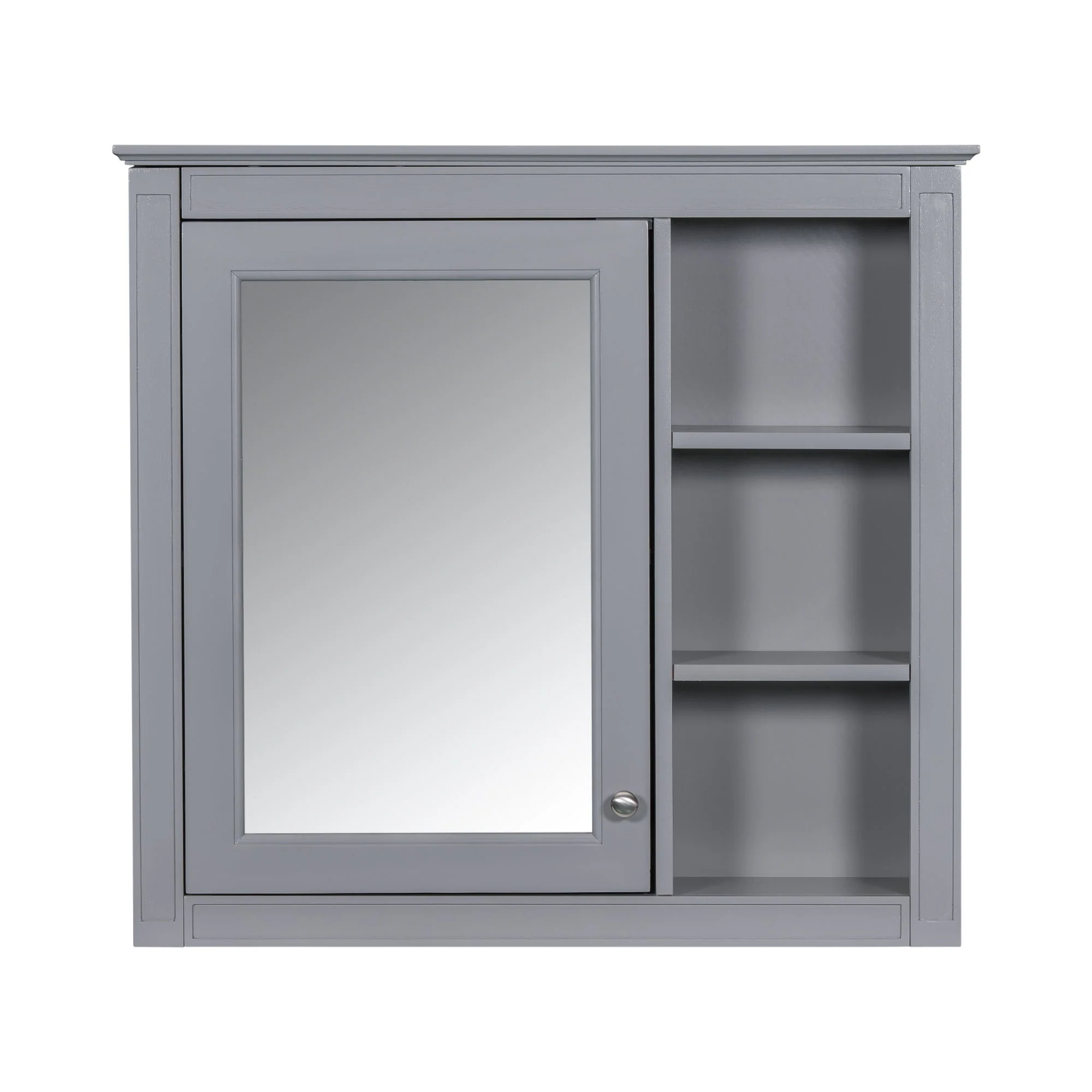 Wall Mounted Medicine Cabinet With Mirror And 3 Open Shelves - Image 2