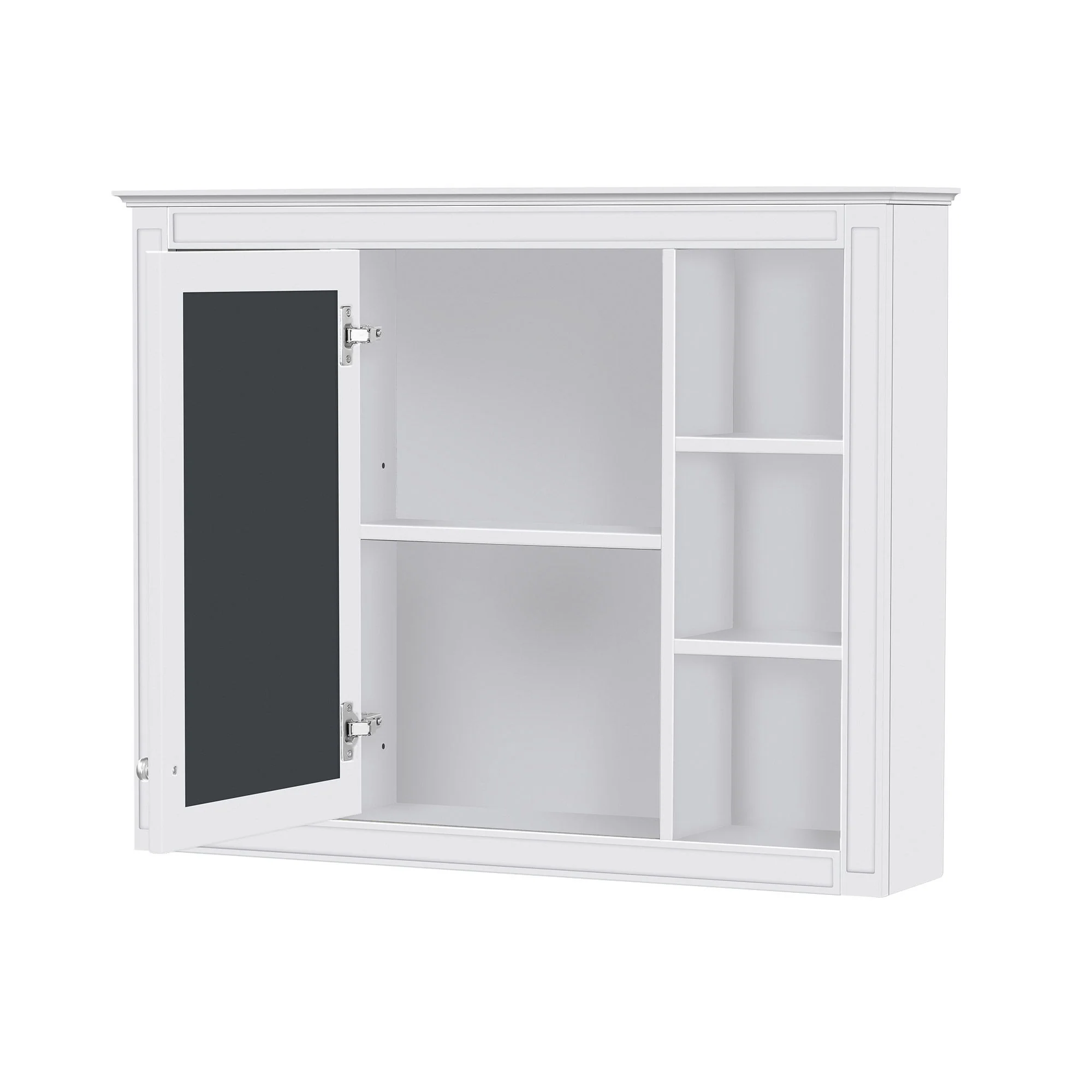 Wall Mounted Medicine Cabinet With Mirror, Storage Cabinet Featuring 6 Open Shelves And Adjustable Interior - Image 2
