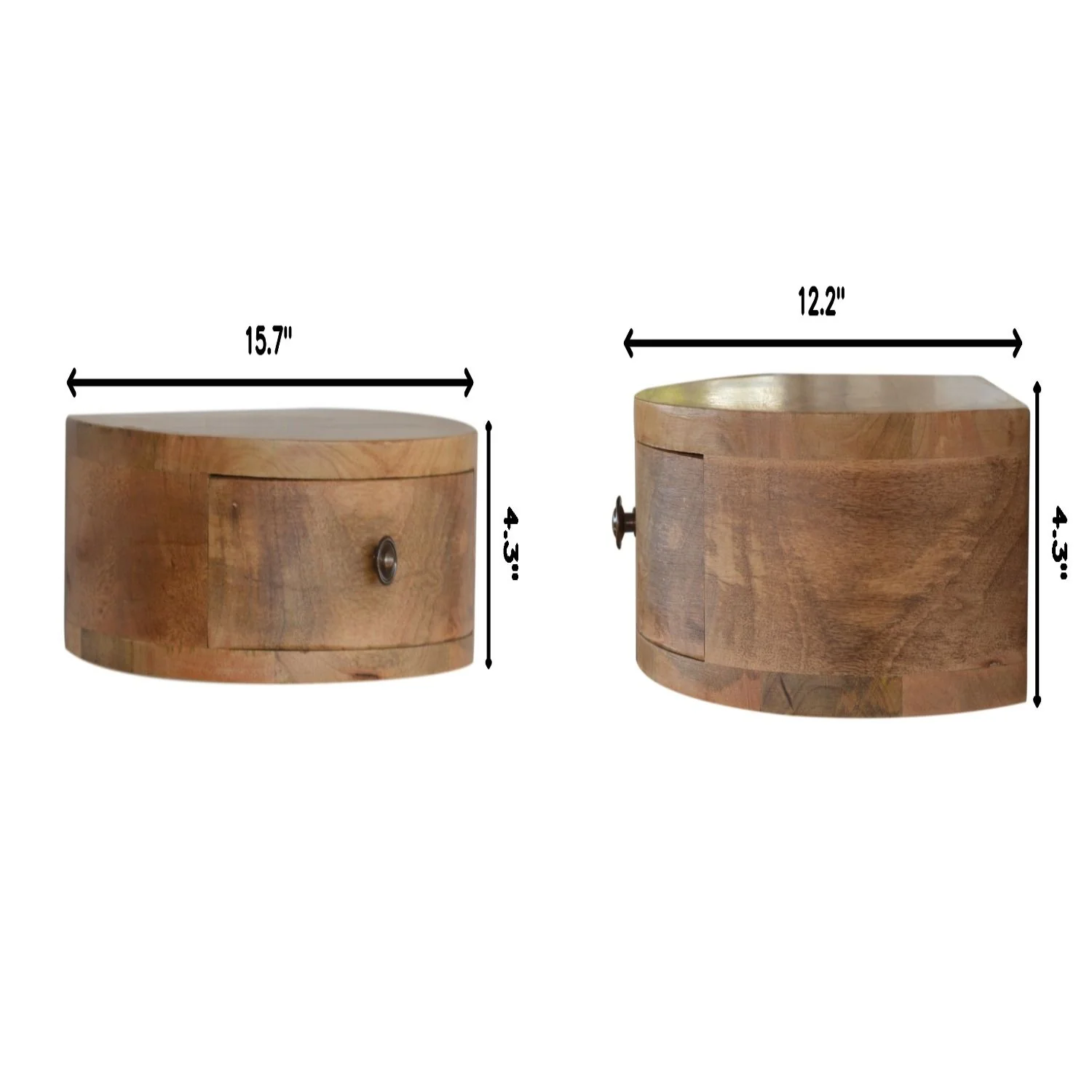 Wall Mounted Rounded Nightstand - Oak - Image 4