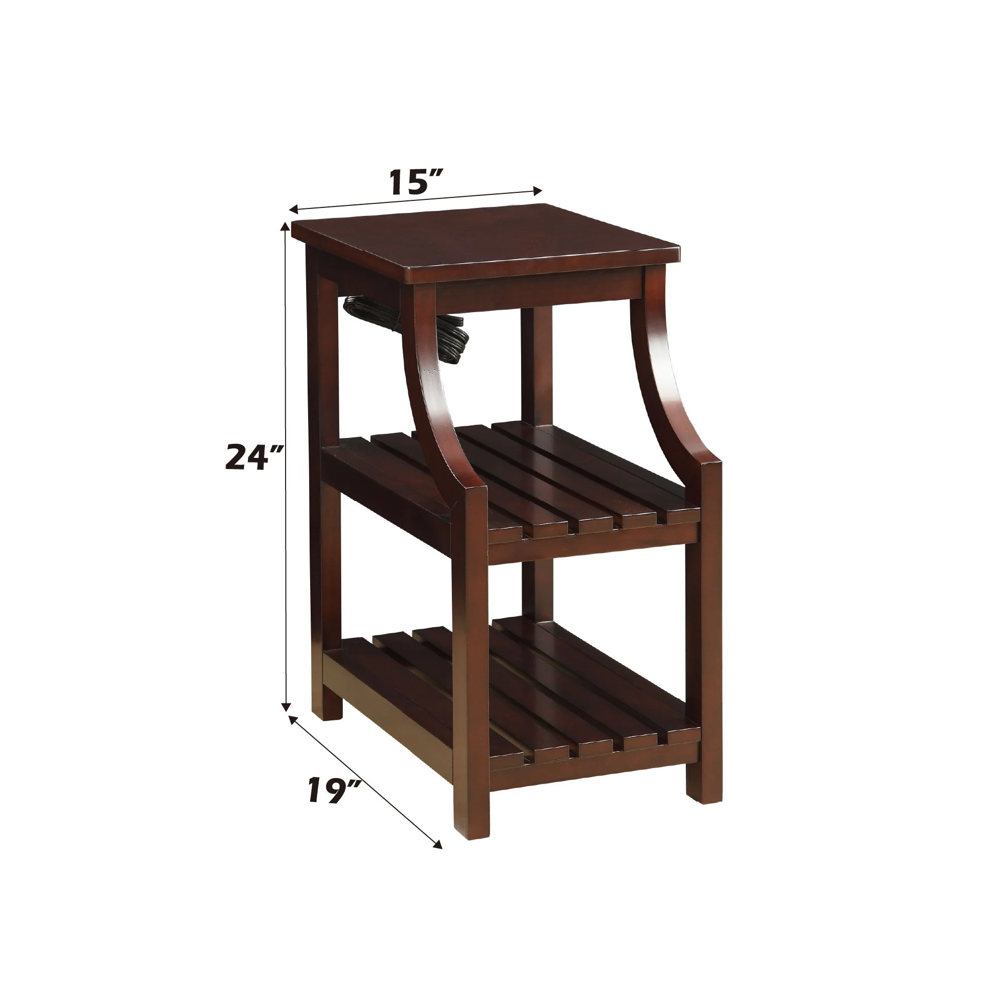 Wasaki - Accent Table With USB - Espresso - Image 3