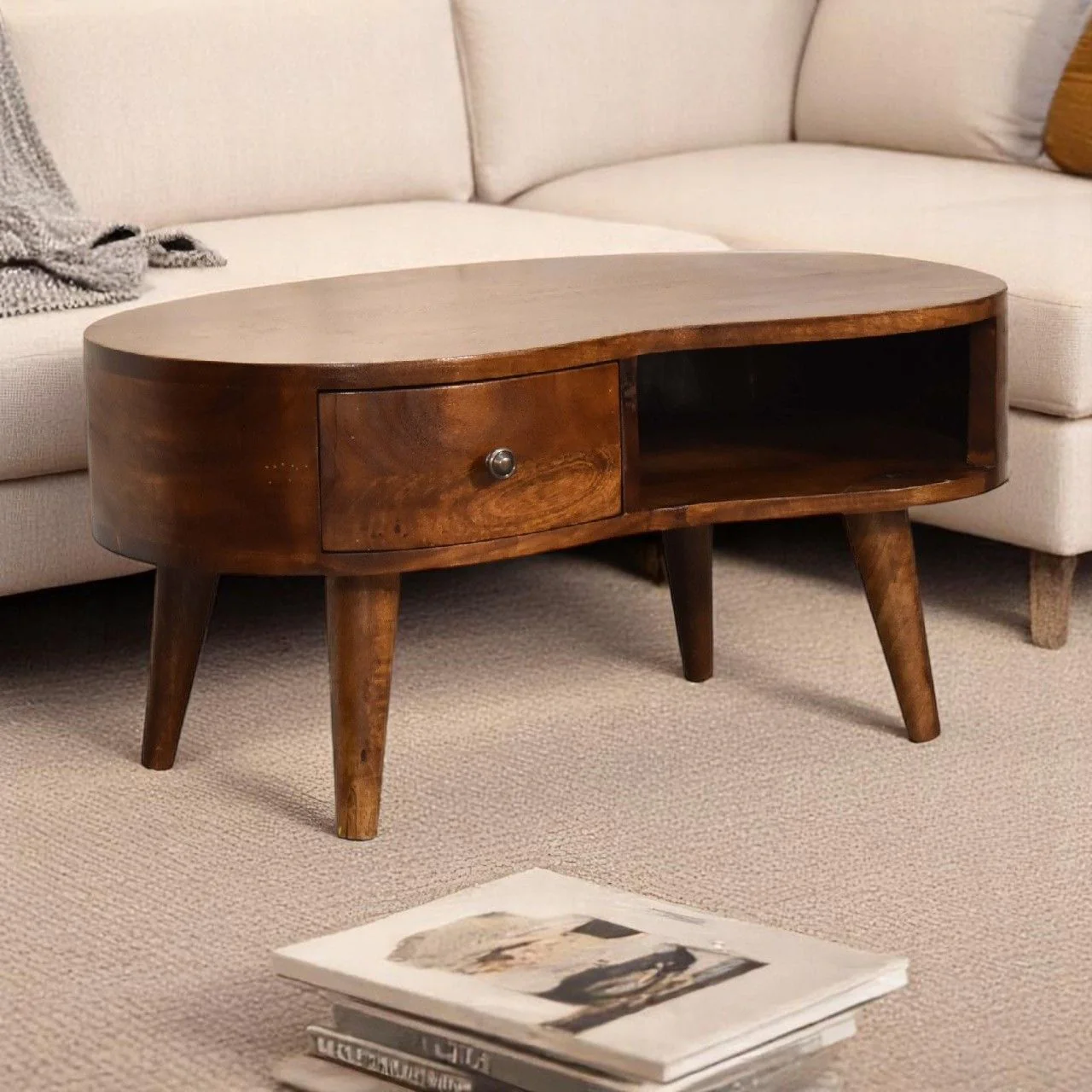 Wave Coffee Table With 1 Drawer - Image 6