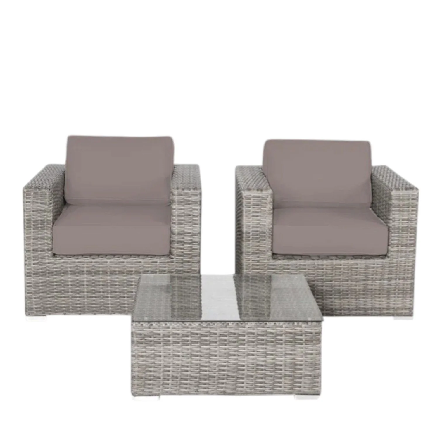 Wicker Seating Group Set With Table And Cushions - Image 11