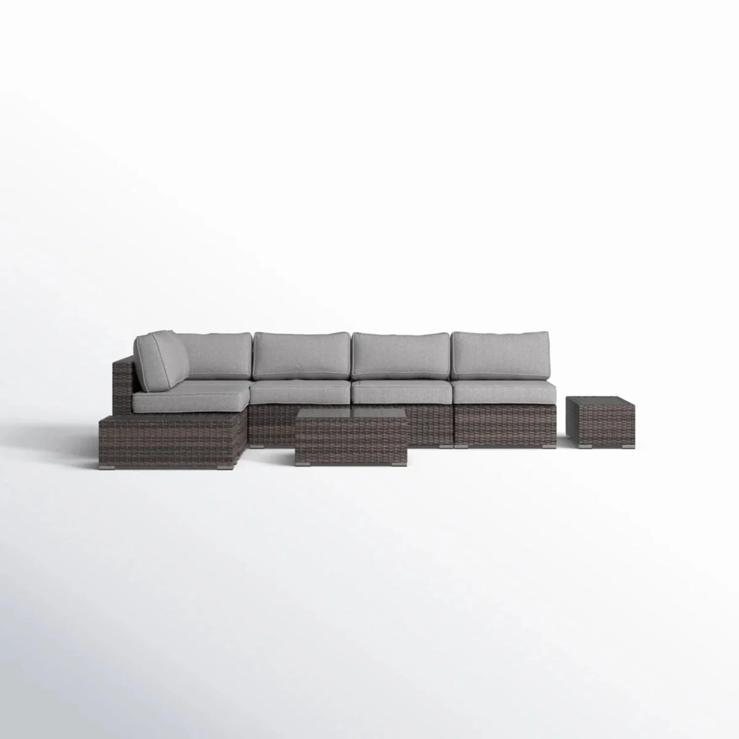 Wicker Sectional Seating Group With Cushions - Image 11