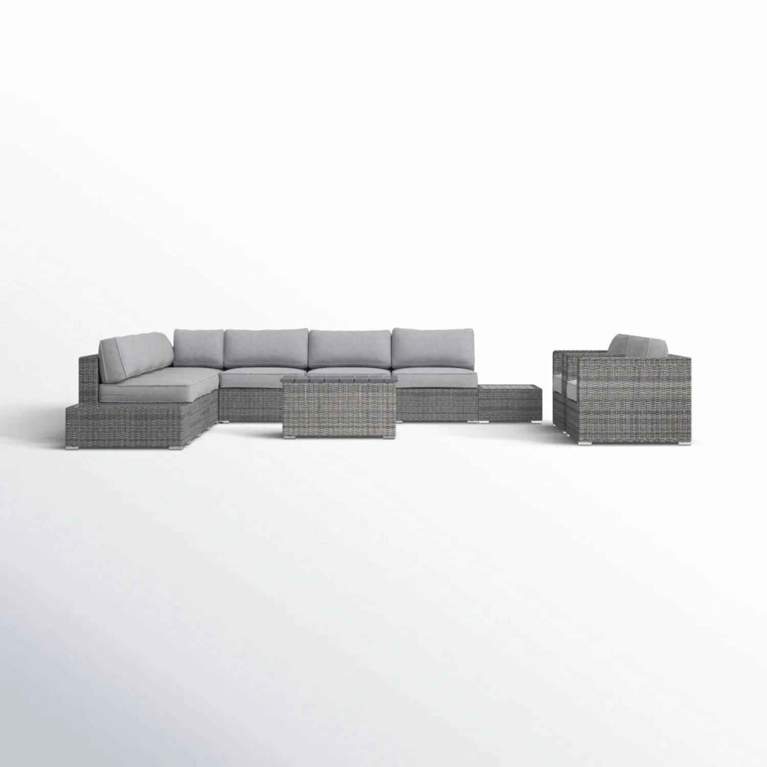 Wicker Sectional Seating Group With Cushions - Image 2